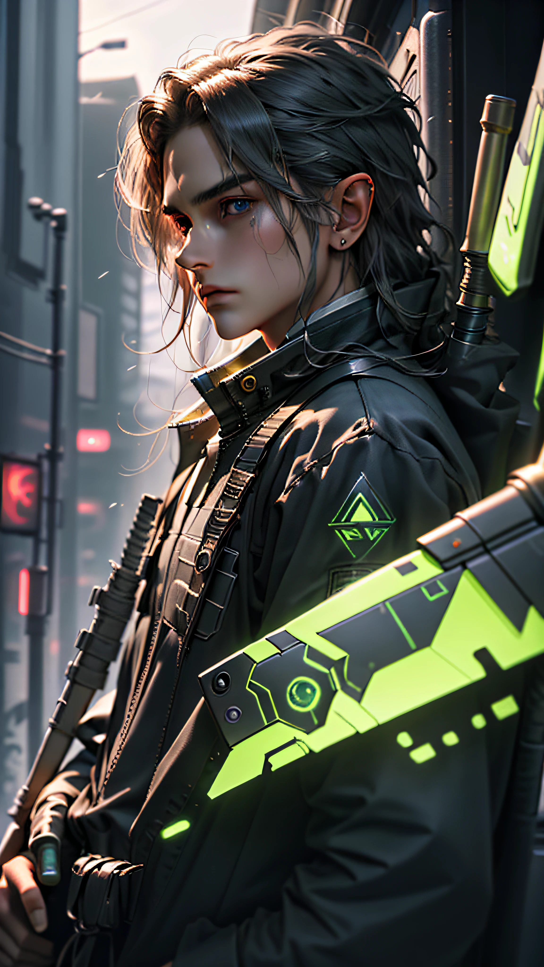 ultra detail, high resolution, ultra detailed, best quality, amazing, top quality, extremely detailed CG 8k wallpaper unit, cinematic lighting, Zelda cyberpunk link, cyberpunk, dark boy