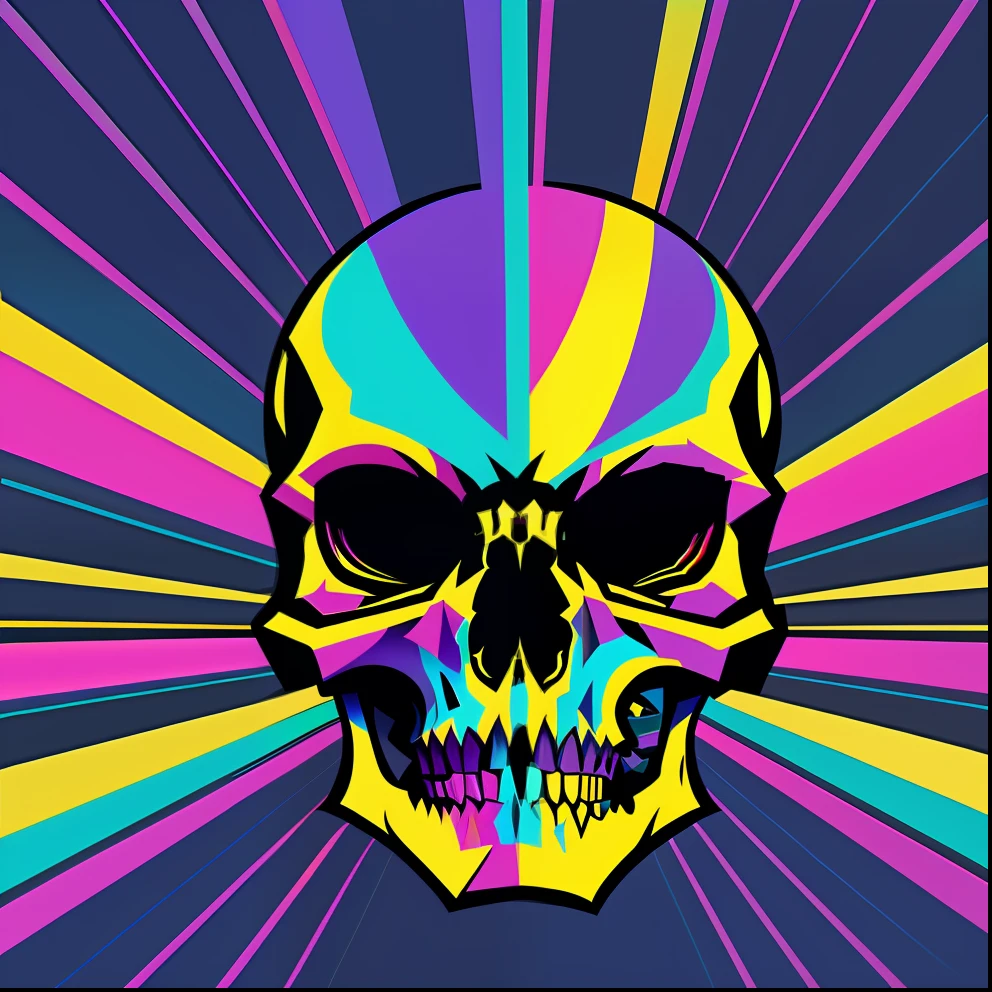 Vampire Skull, cubism, vectorization, vibrant colors, expressionism, synthwave::d central composition graphic sign, t-shirt vector