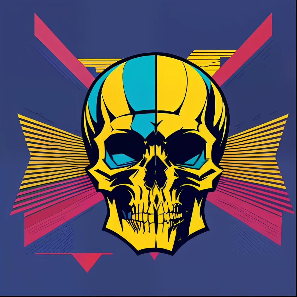 Vampire Skull, cubism, vectorization, vibrant colors, expressionism, synthwave::d central composition graphic sign, t-shirt vector