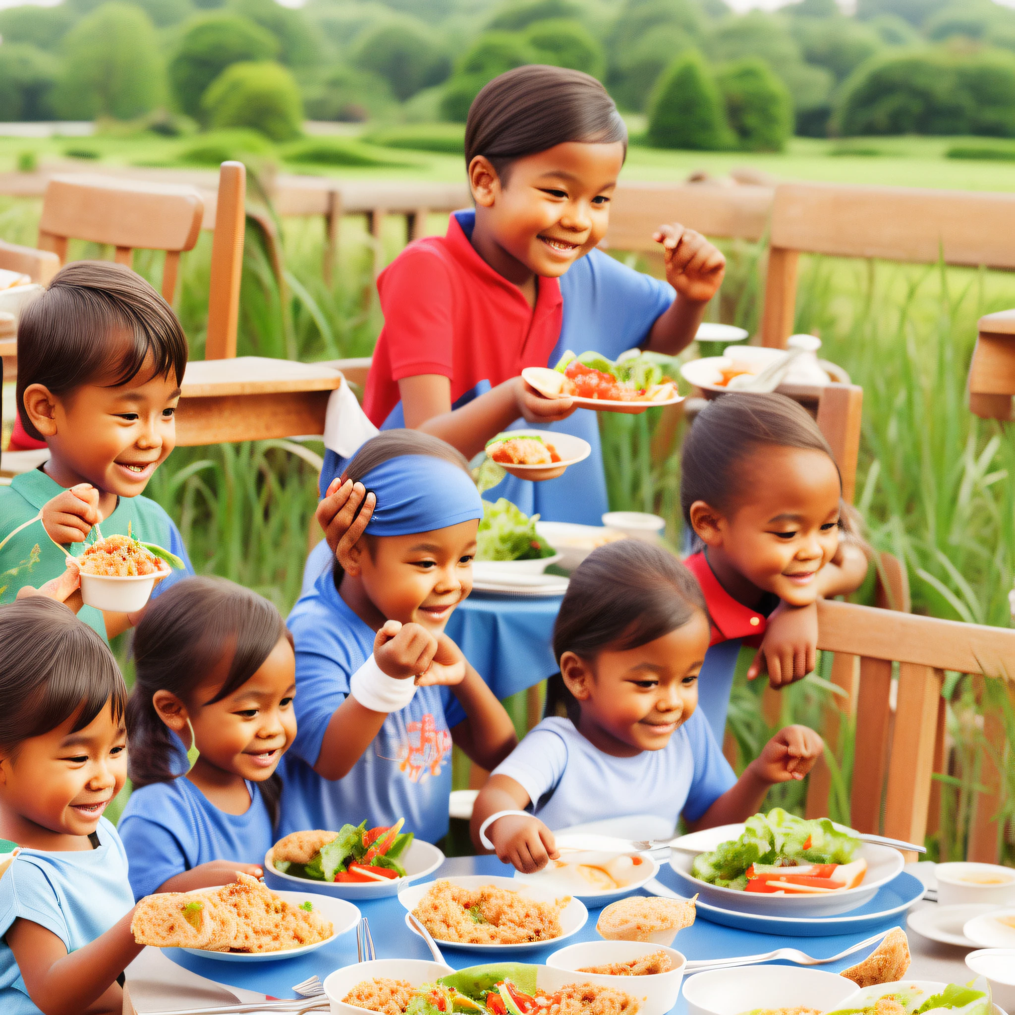 child having lunch