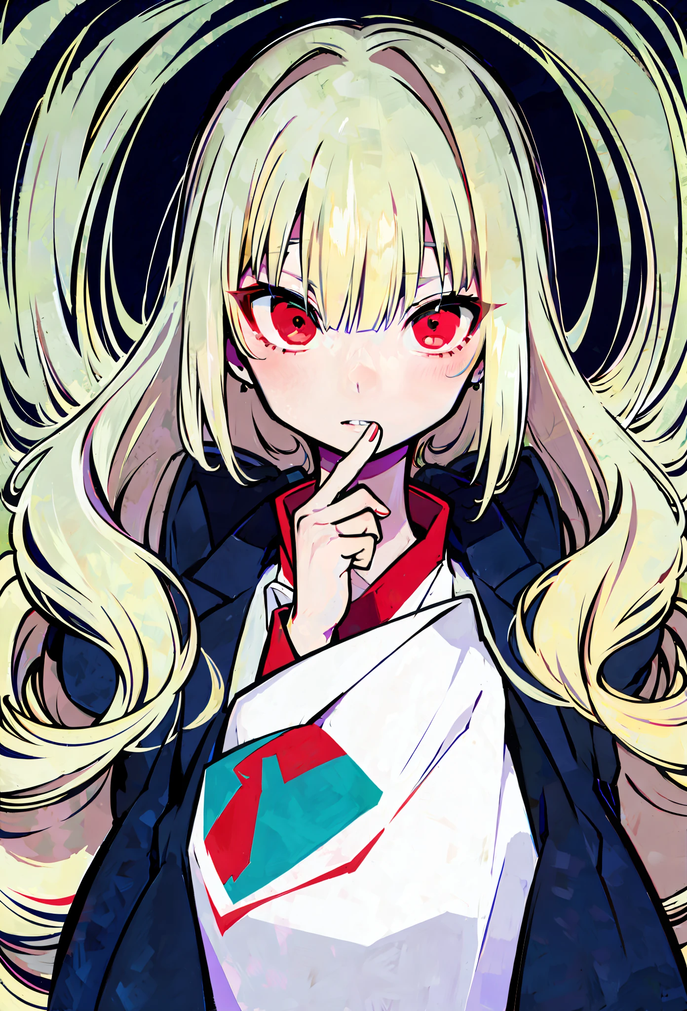 , simple background, a japanese girl, Suit, white hair,