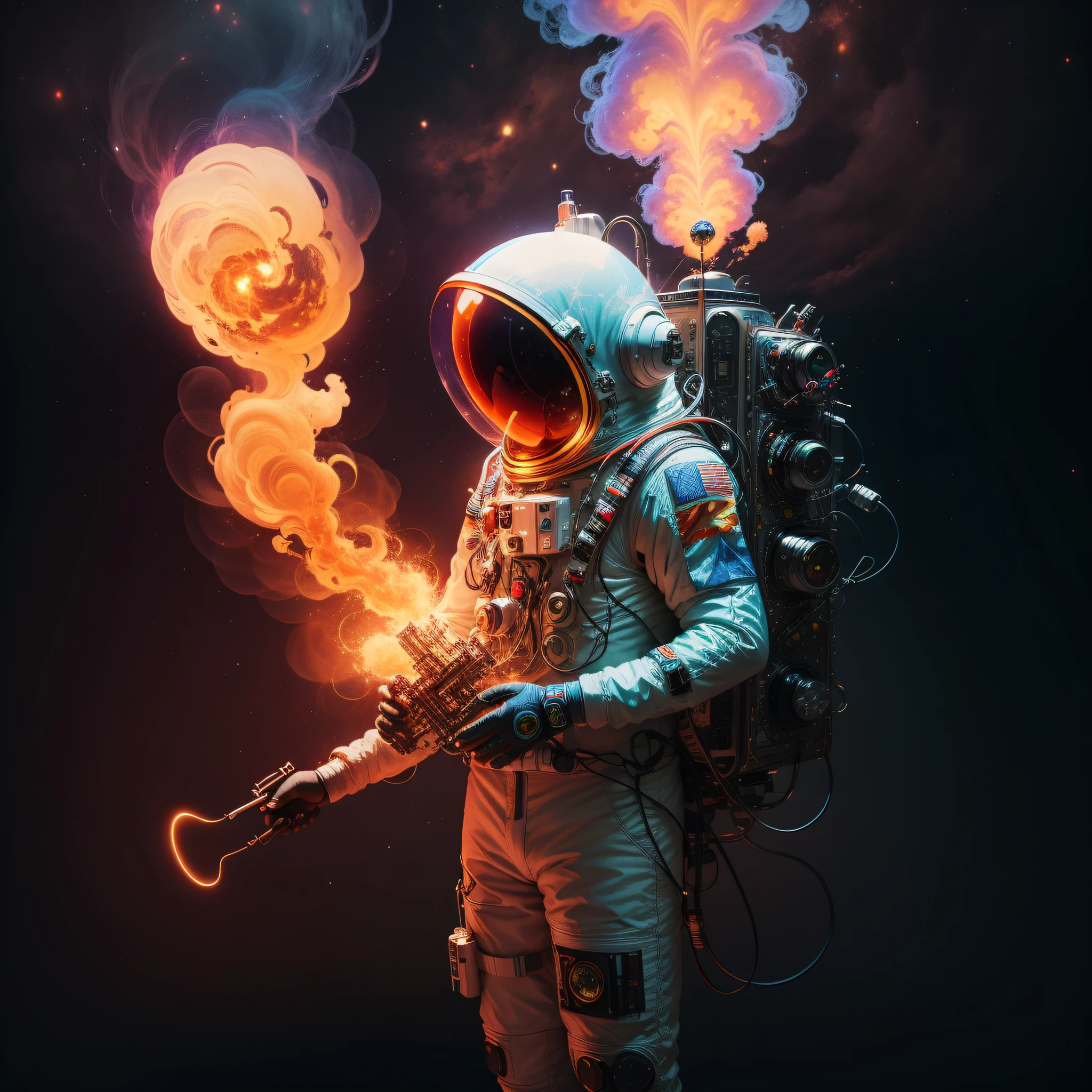 Psychedelic astronaut, 8K image. --auto --s2