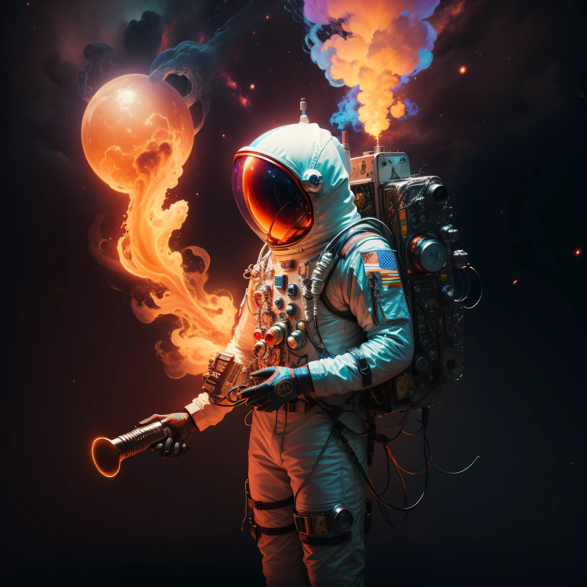 Psychedelic astronaut, 8K image. --auto --s2