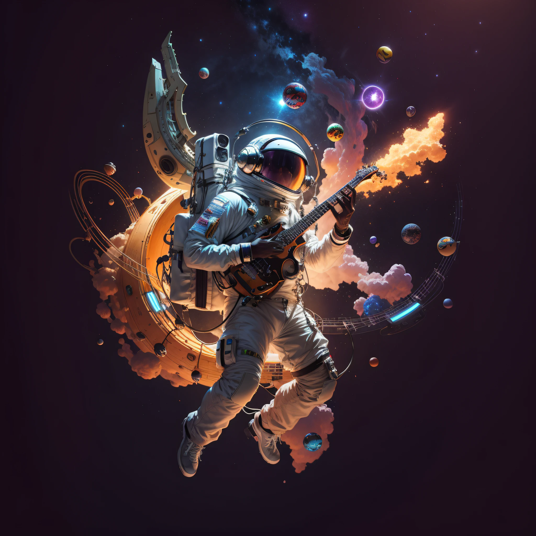 Musical psychedelic astronaut, 8K image. --auto --s2