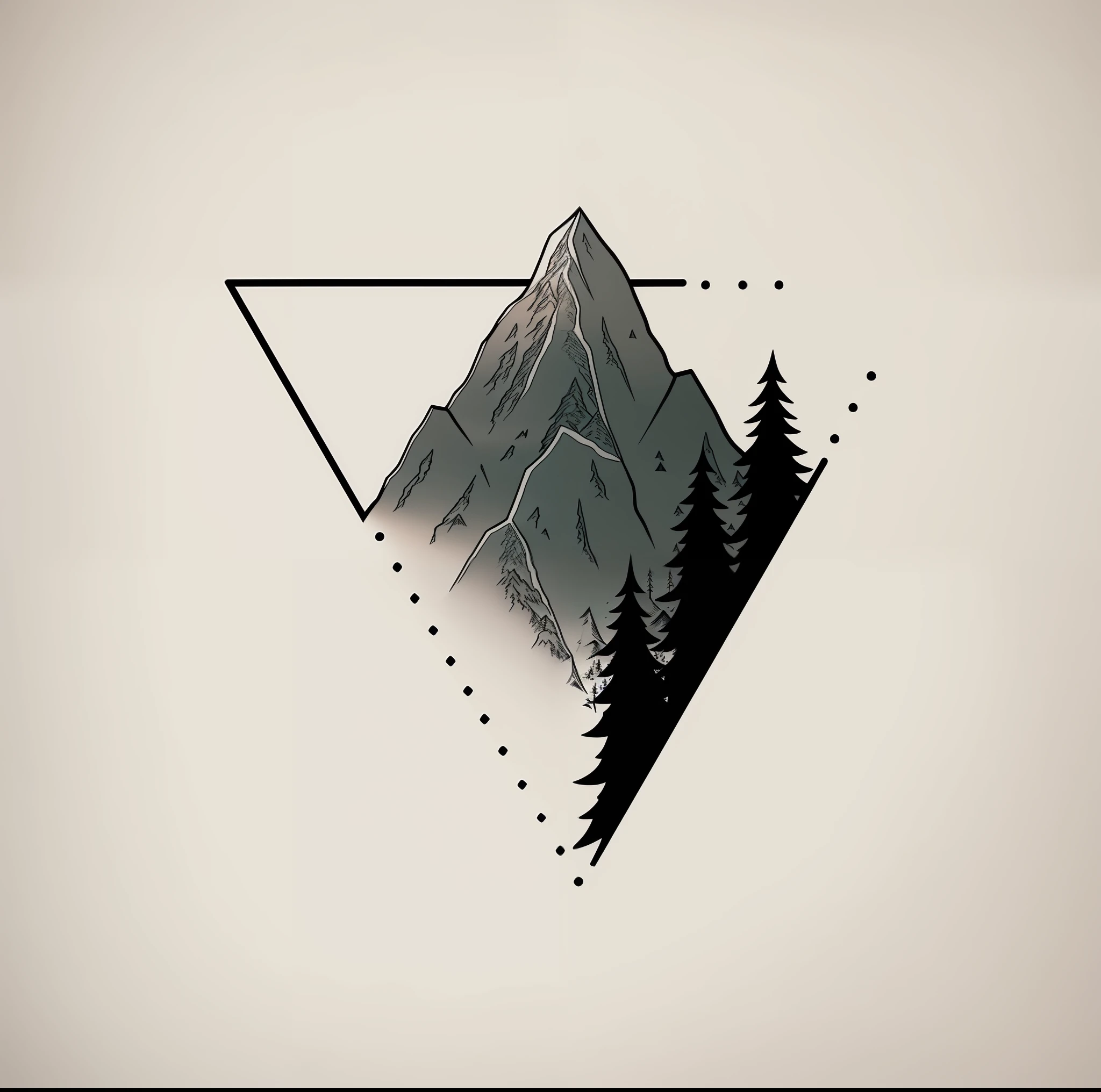 a black and white drawing of a mountain with trees and a triangle, nature illustration tattoo, mountains in a background, mountain in the background, some mountains in the background, mountains in the background, moutains, with mountains as background, mountains, minimalist illustration, line drawing tattoos, minimalistic drawing, minimalist line art, mountain range, mountains on the background