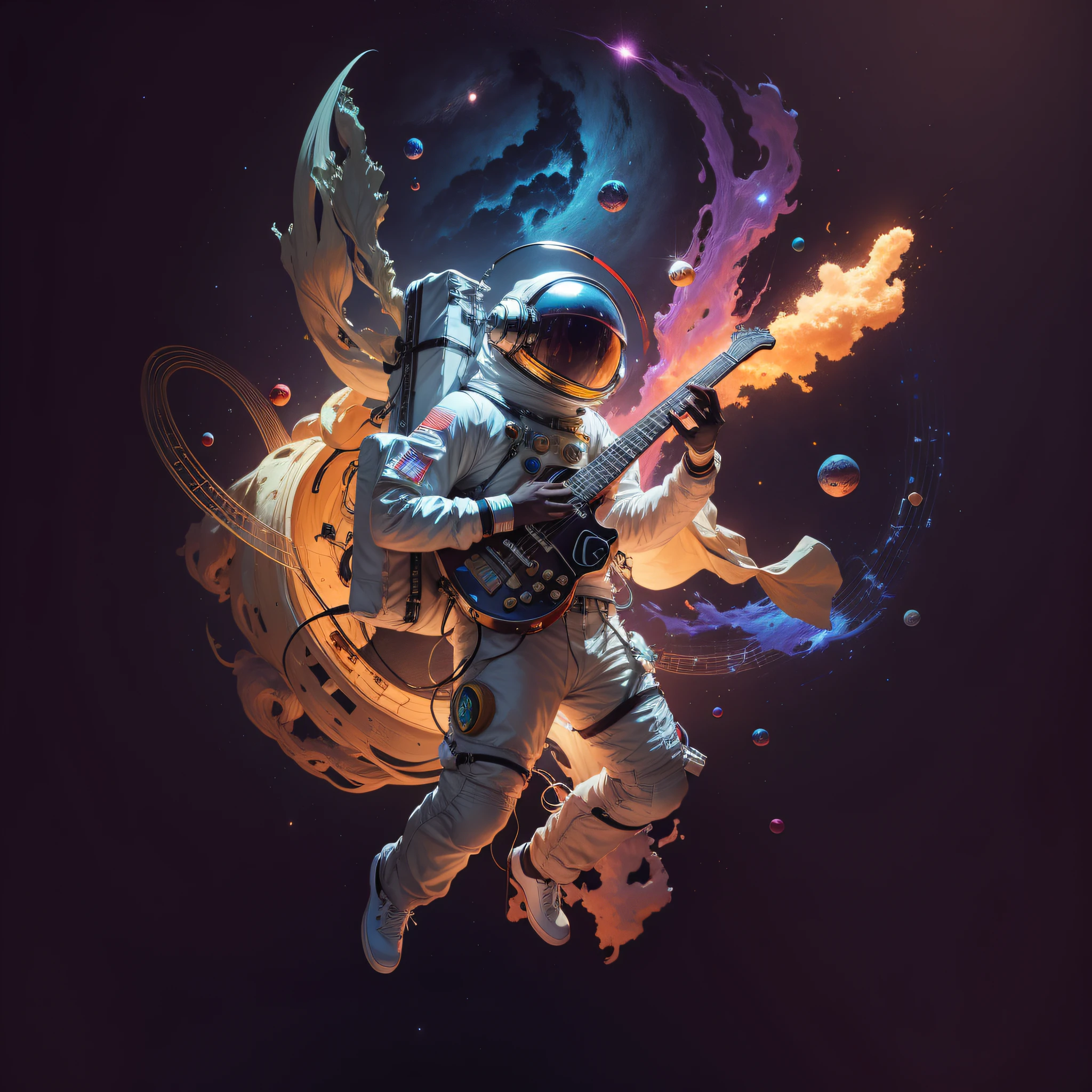 Musical psychedelic astronaut, 8K image. --auto --s2