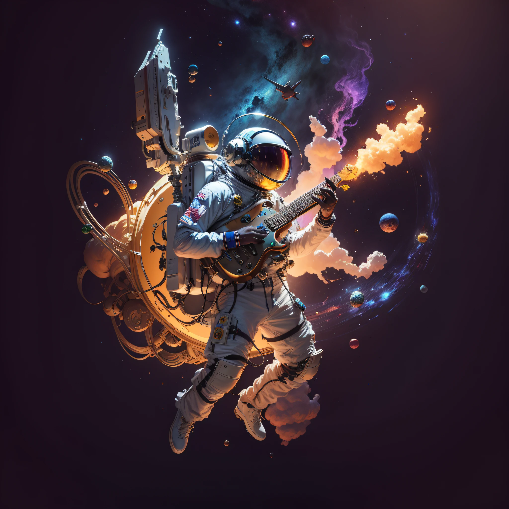 Musical psychedelic astronaut, 8K image. --auto --s2