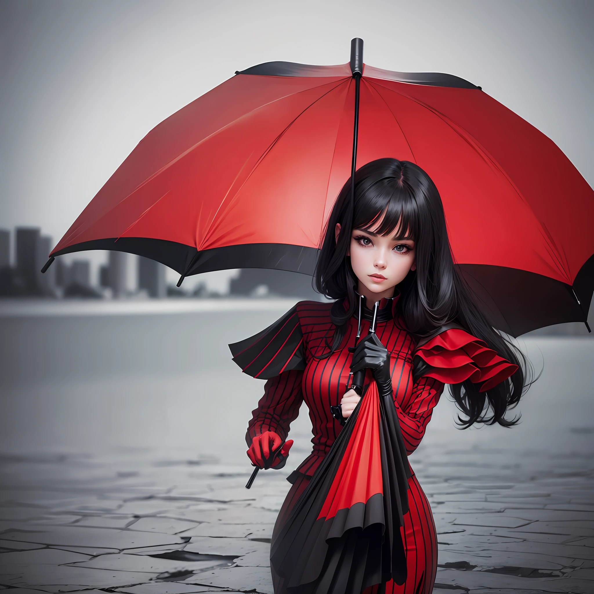 Umbrella Black and red --auto --s2