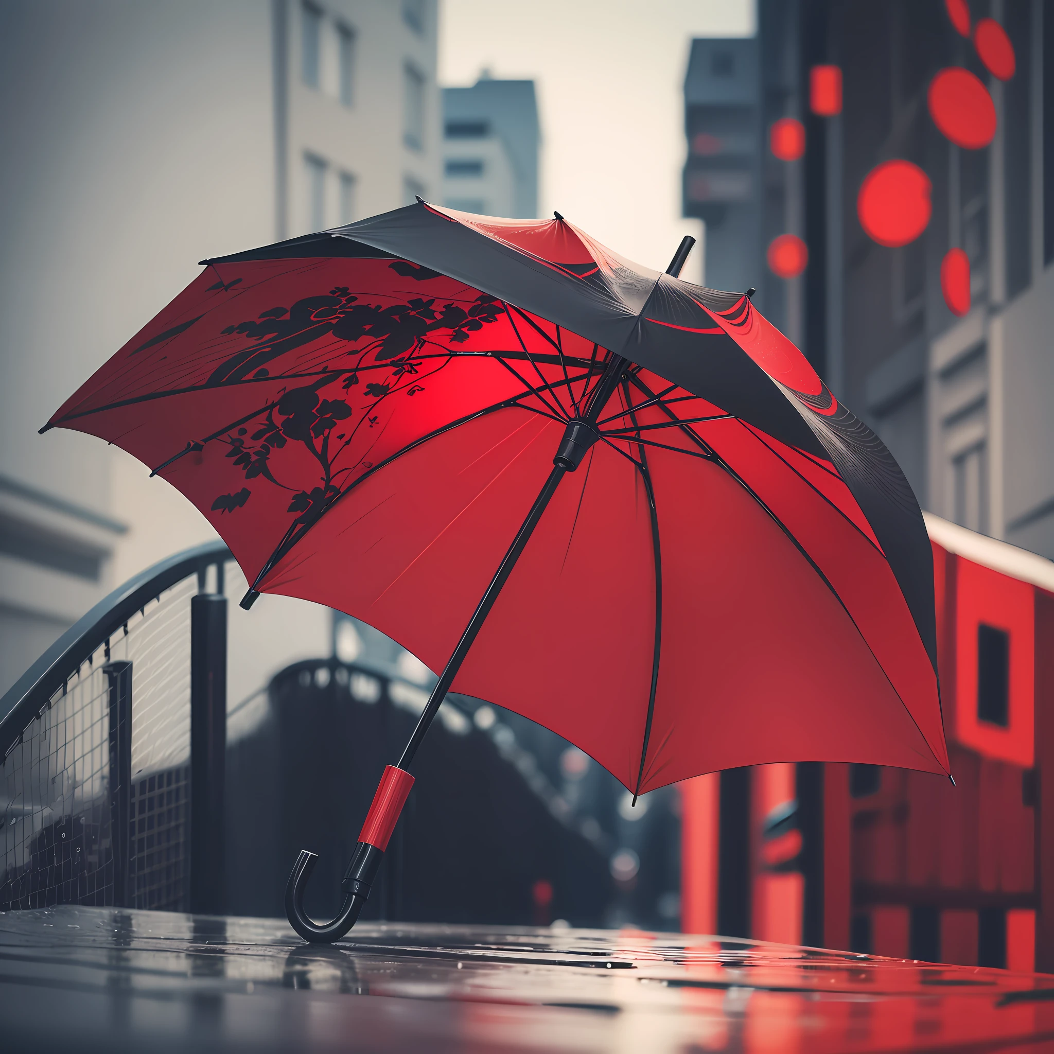 Umbrella Black and red --auto --s2