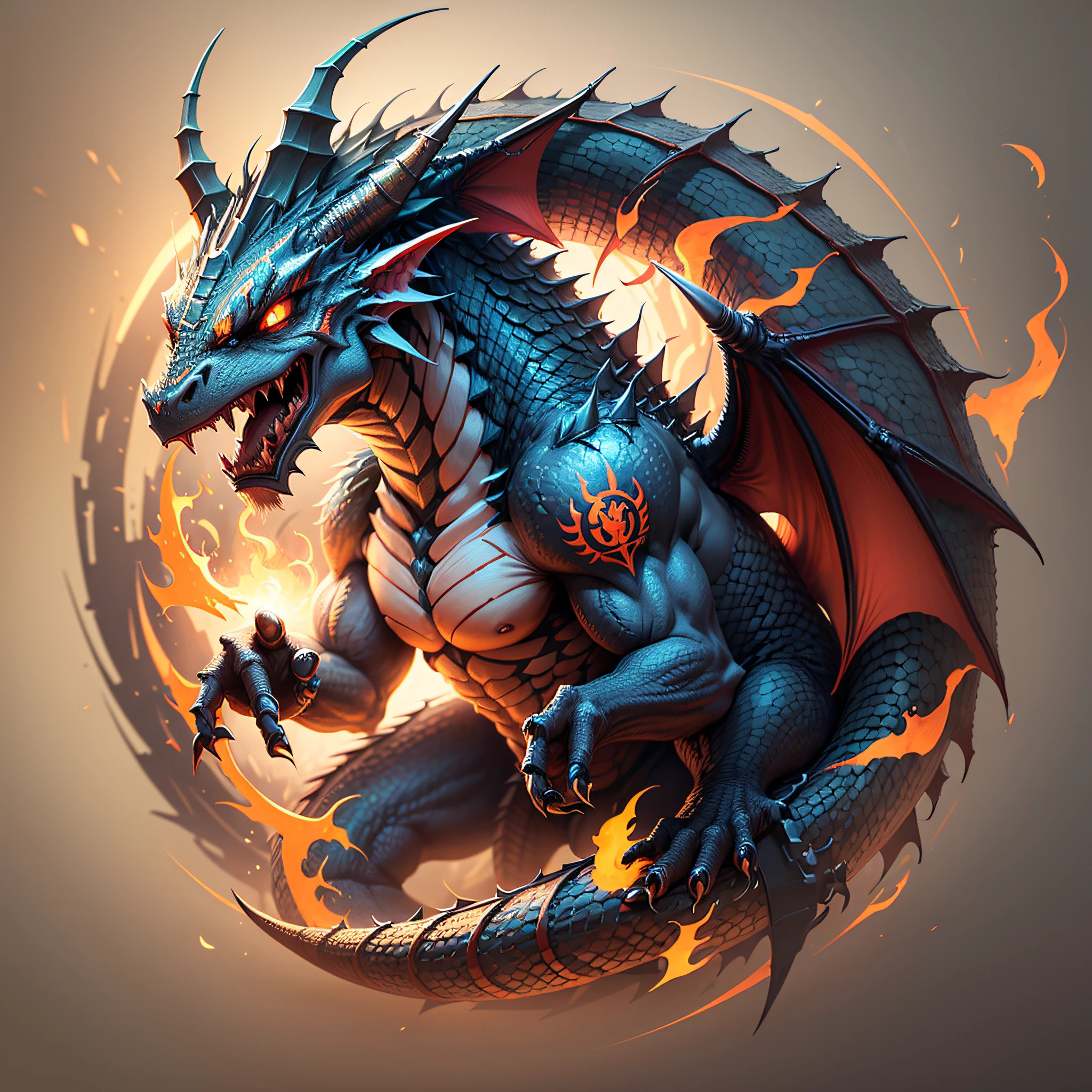 warrior sticker, dragon, logo --auto --s2