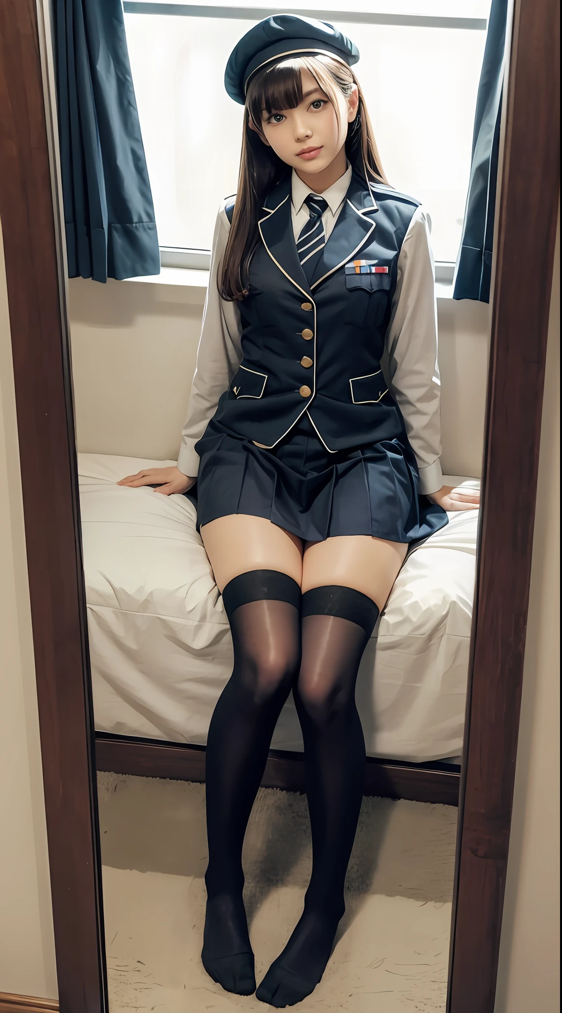 JK uniform, stockings, legs and feet, first perspective