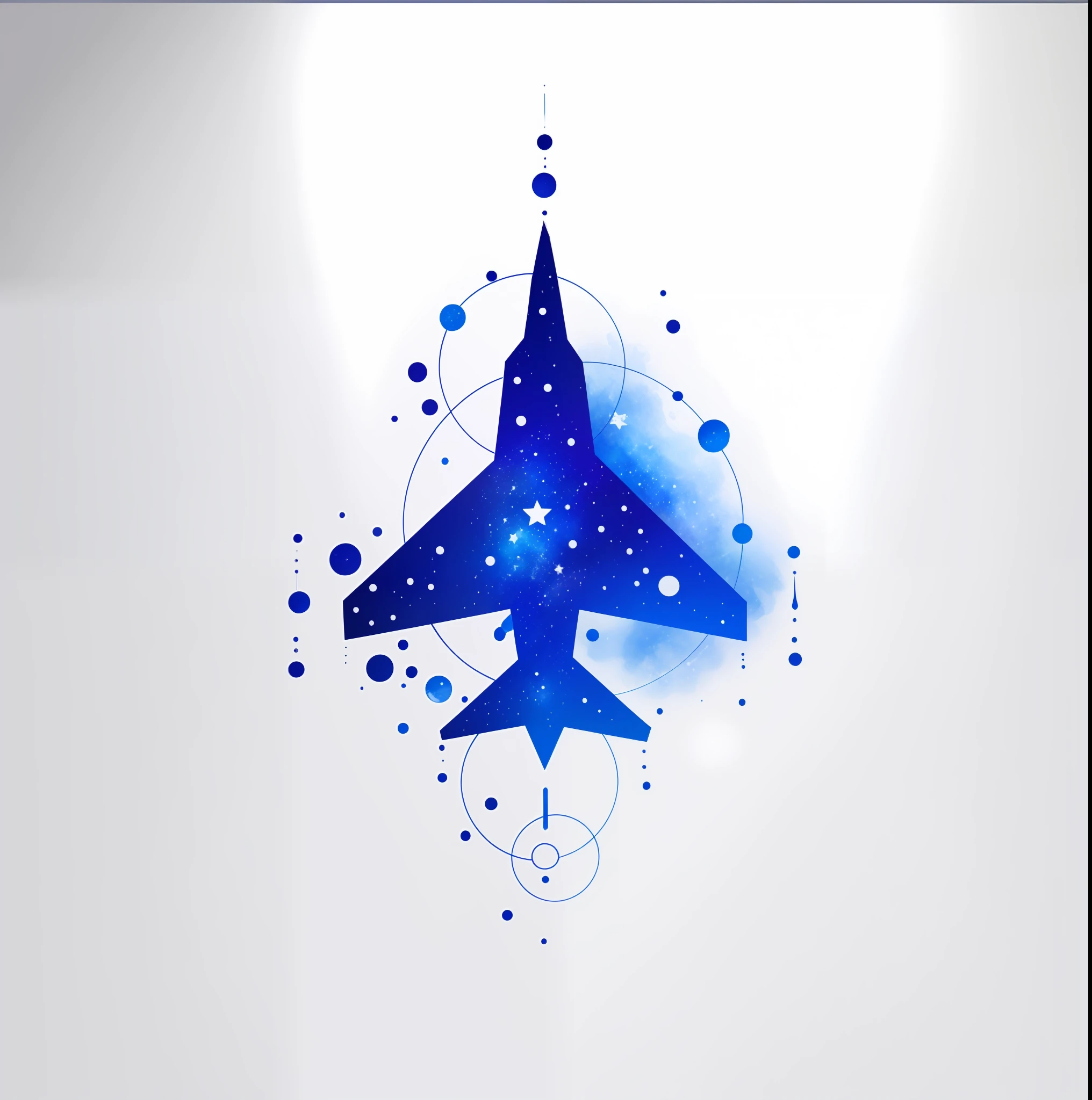 CosmicInk, white background, logo, brushes, spotted stars, inkblots