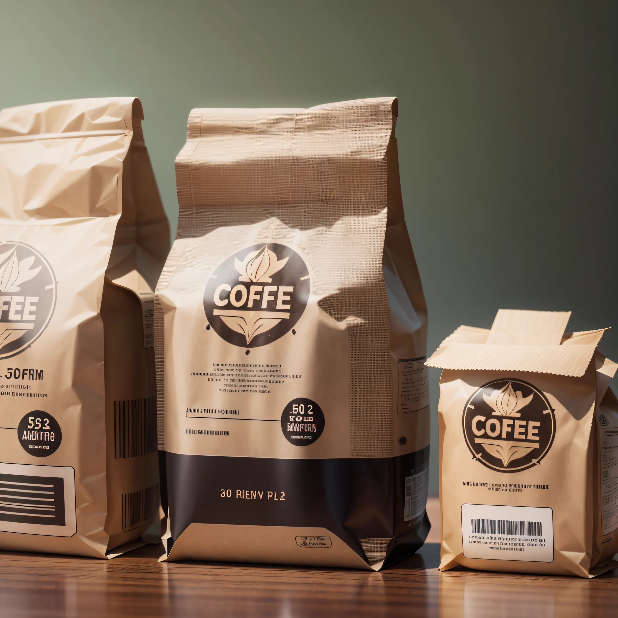 generate a coffee package in perfect proportion with aurea ratio, matte packaging cinematic light photographed with ultra realistic 50mm camera Photorealistic HDR --auto --s2