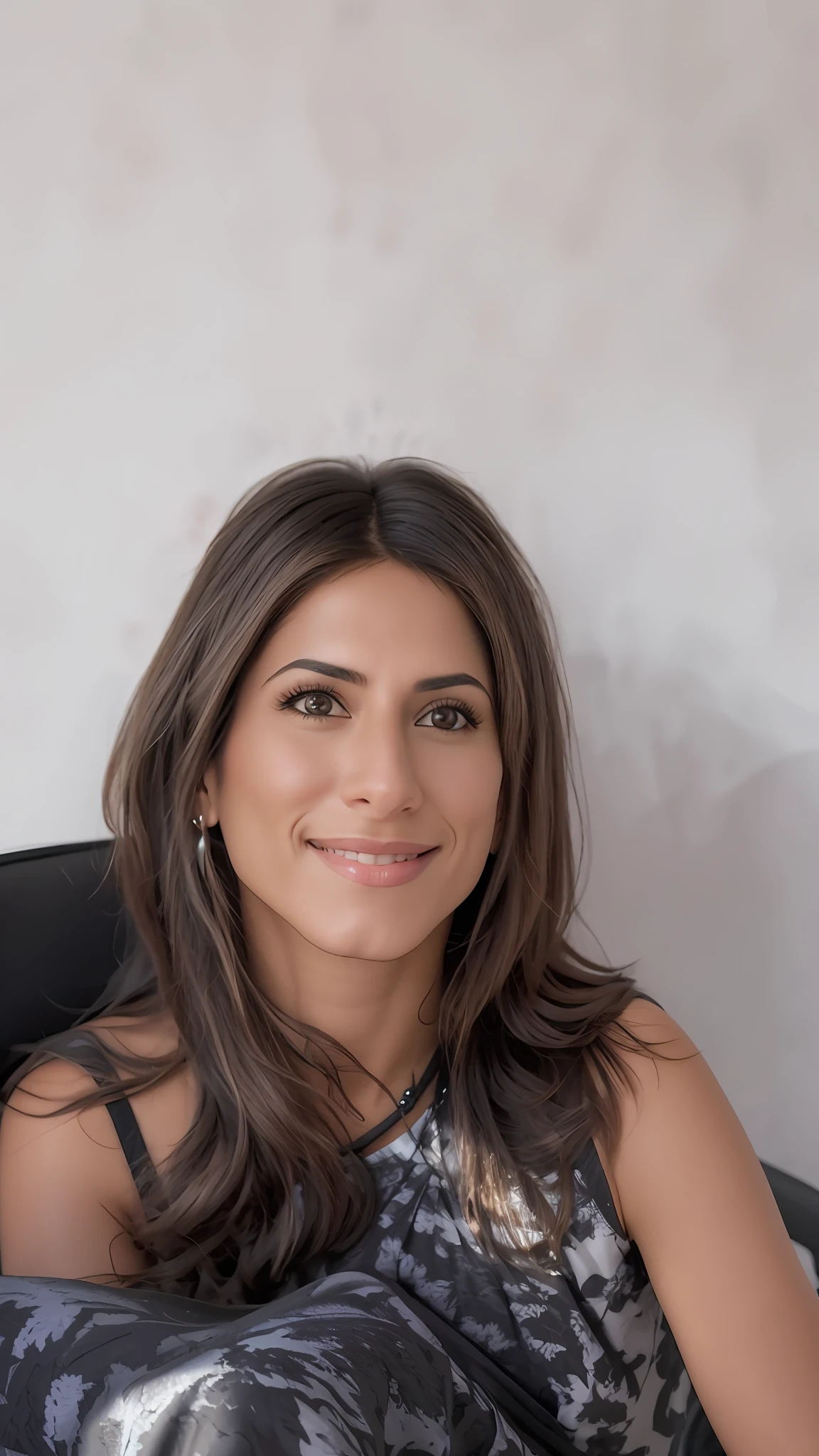 smiling woman sitting in a chair with a cell phone in her hand, fernanda suarez, by Nándor Katona, alanis guillen, magda torres gurza, lorena avarez, profile image, adriana dxim, andrea rocha, by Amelia Peláez, 3 5 year brazilian mother, malika favre, julia fuentes