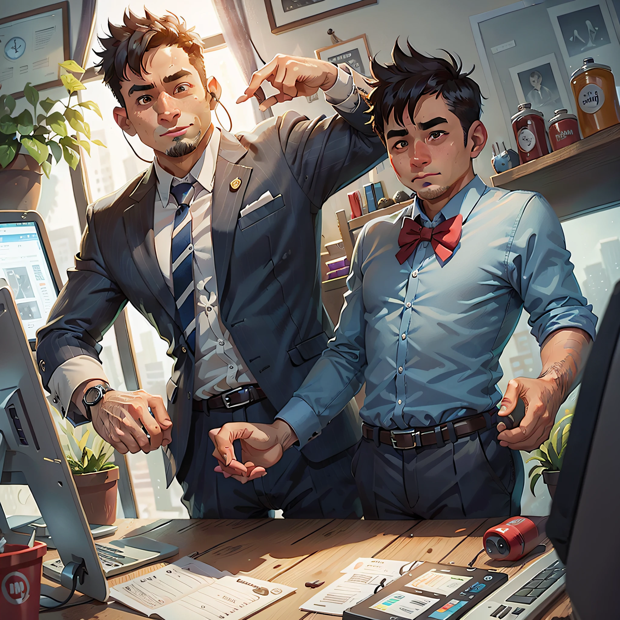 a businessman who sells through the internet, promoting products and services