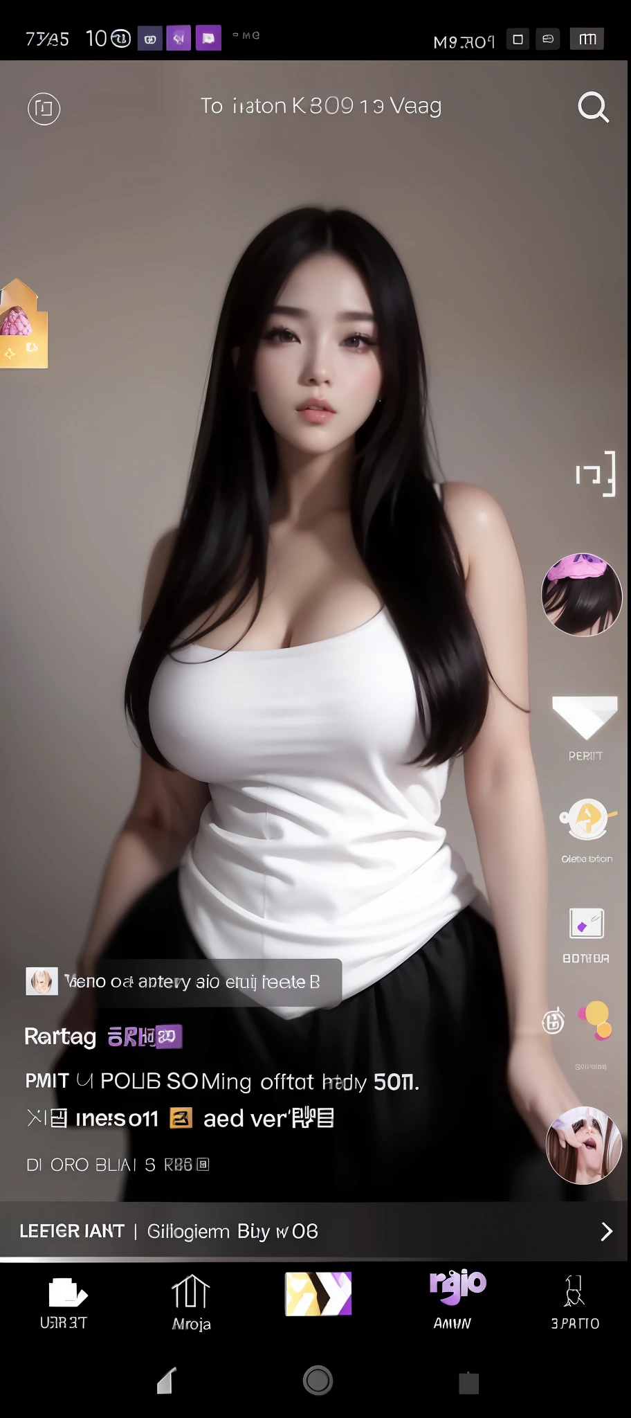 beautiful female k-pop idol, gigantic breasts purple bikini, her face is visible, close-up portrait, shot on sony a1, 85mm F/1. 4 ISO 100, medium format, 45 megapixel, studio lighting, softbox, high shutter speed flash photography, award-winning photograph with golden ratio composition, look at viewer