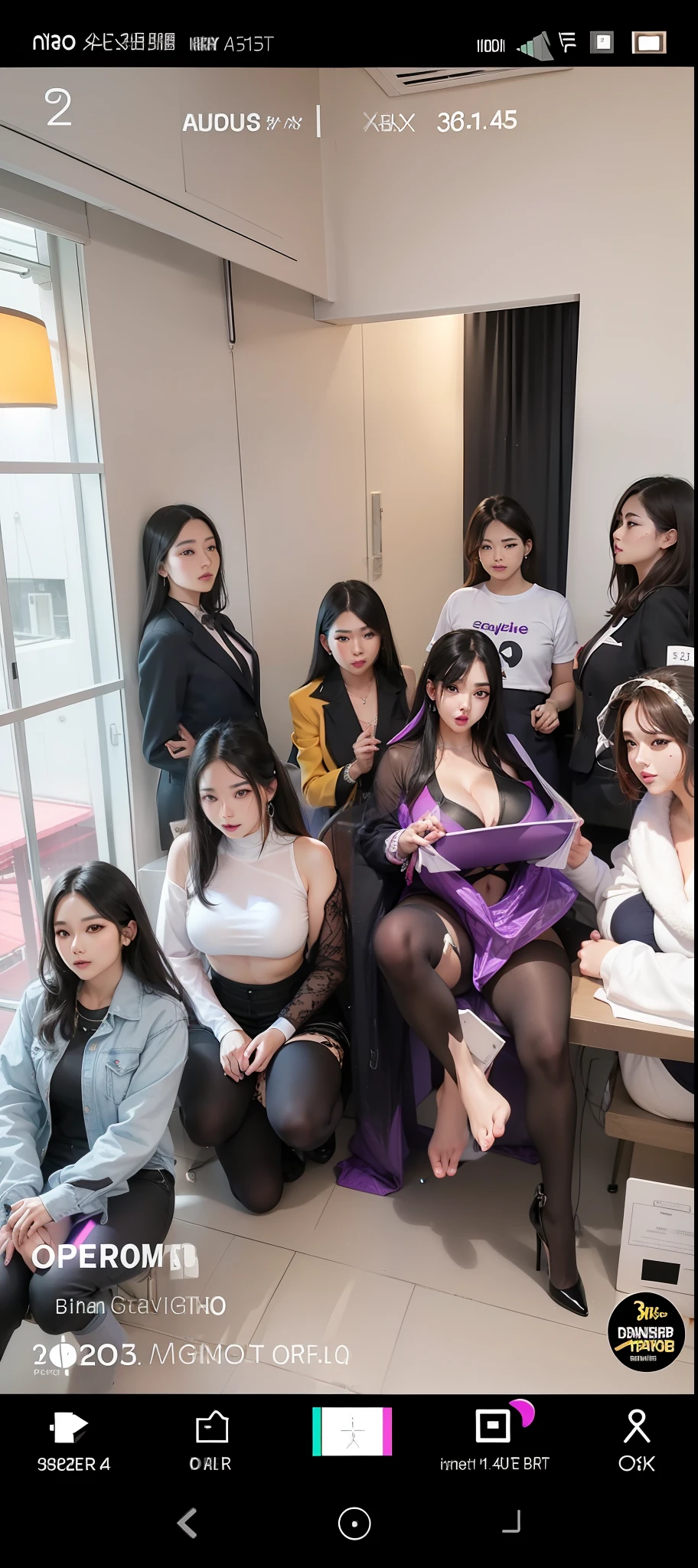 beautiful female k-pop idol, gigantic breasts purple bikini, her face is visible, close-up portrait, shot on sony a1, 85mm F/1. 4 ISO 100, medium format, 45 megapixel, studio lighting, softbox, high shutter speed flash photography, award-winning photograph with golden ratio composition, look at viewer