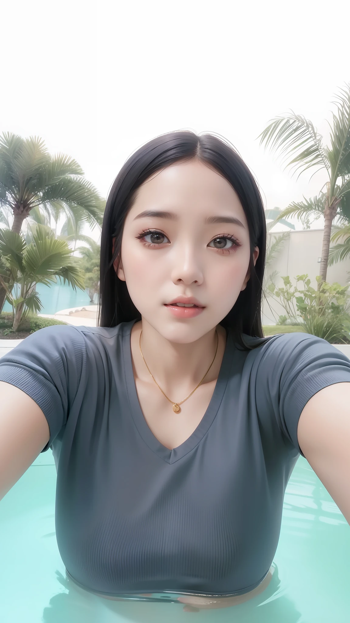 beautiful female k-pop idol, her face is visible, close-up portrait, shot on sony a1, 85mm F/1. 4 ISO 100, medium format, 45 megapixel, studio lighting, softbox, high shutter speed flash photography, award-winning photograph with golden ratio composition, look at viewer