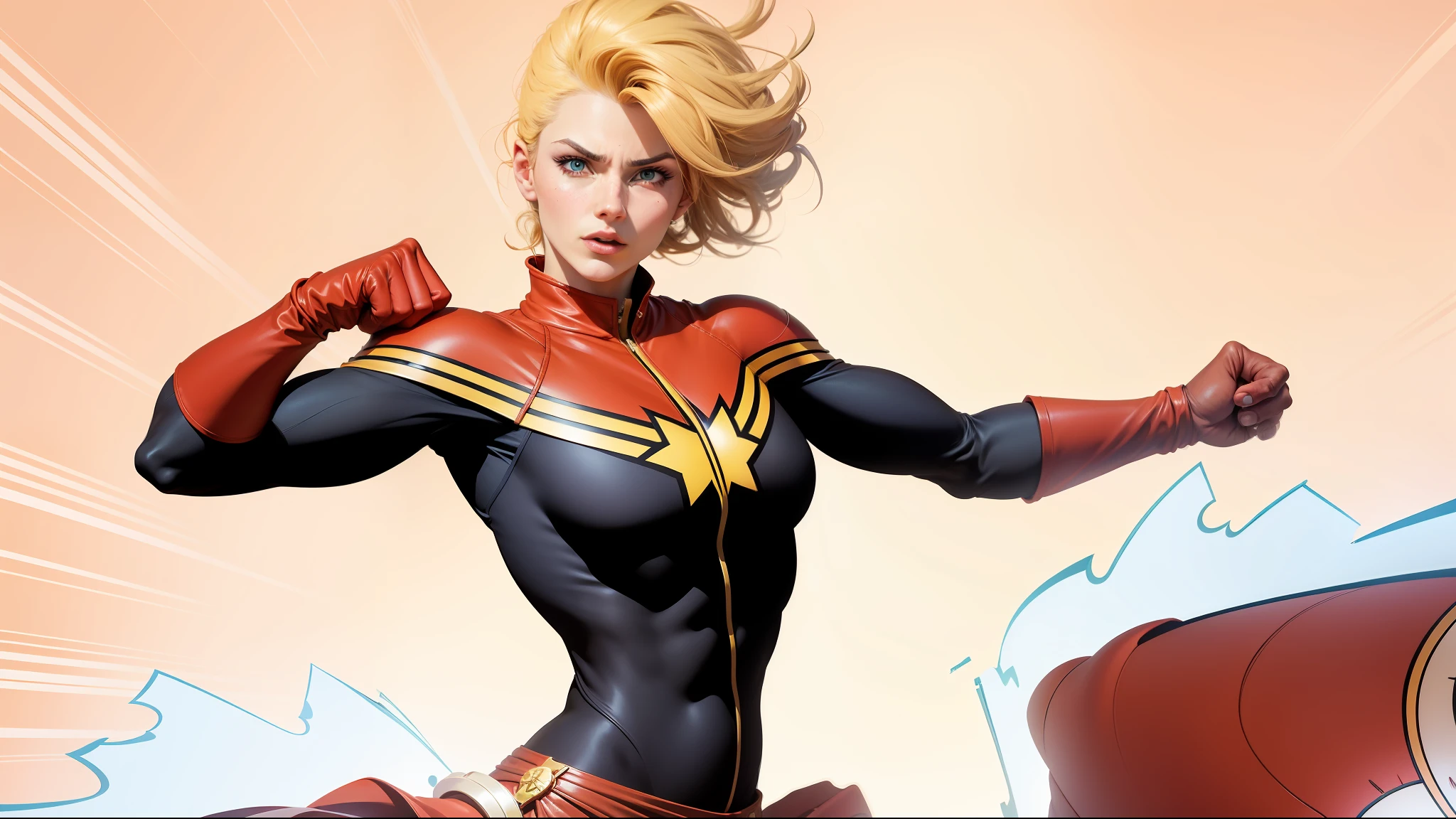 Create an image that perfectly matches the cartoon character, including all the details of the costume, hair color, eye color, size, position and background, with realistic looks. The final image should depict a smooth and seamless transition between cartoon features and realistic appearance, accurately preserving all the elements present in the original image. Be sure to faithfully capture the character's facial features, expressions, and style, creating an authentic representation that is virtually indistinguishable from the reference image. Ensure that each costume item is reproduced with high fidelity, delivering a final image that is a true masterpiece of the fusion of the animated and real worlds. --auto --s2