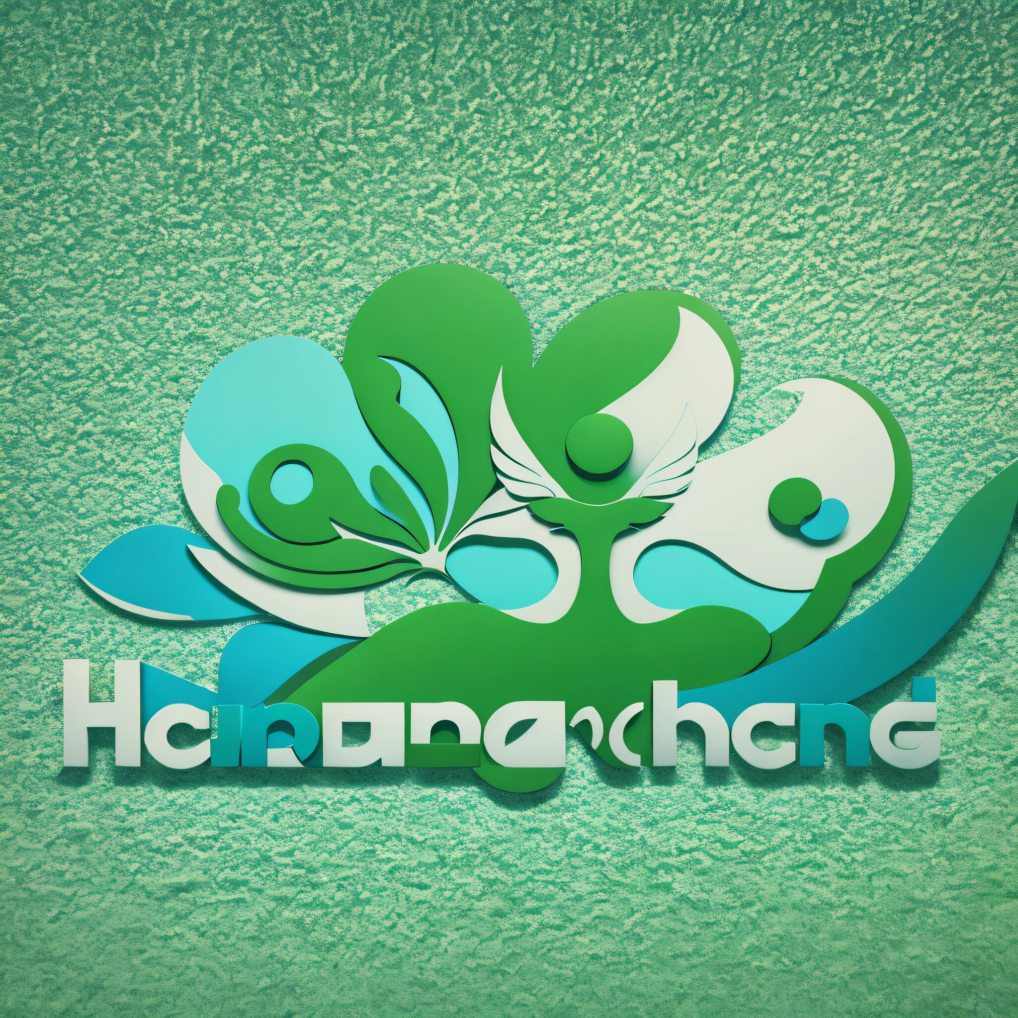 create a logo for a company called helping hand with green and blue and white colors --auto --s2