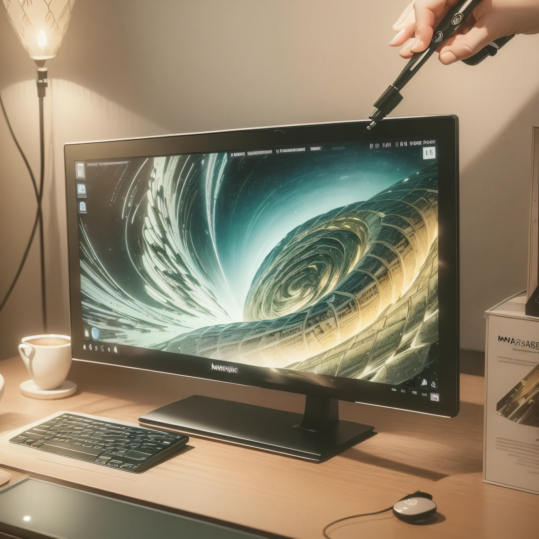【Prompt】
(masterpiece), best quality, ultra-detailed details, CG with amazing 8k resolution, remarkable illustration work, hand movement, nimble fingers in action, happy and concentrated, a modern and technological atmosphere, warm and cozy light illuminating the environment, illuminated keyboard, high precision mouse, bright and clear screen, no distractions, only professionalism and perfection.