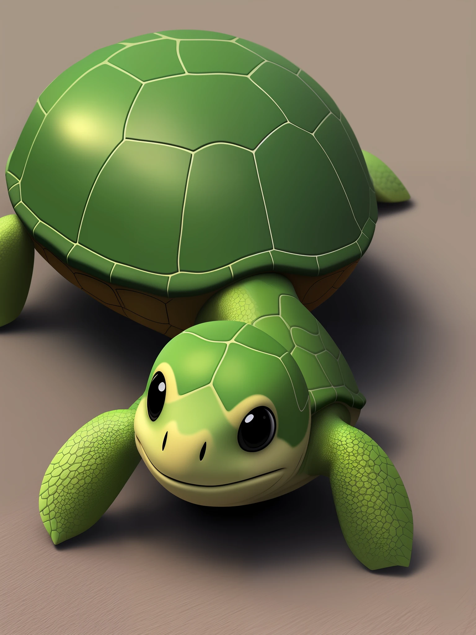 Small Turtle Realistic Cartoon