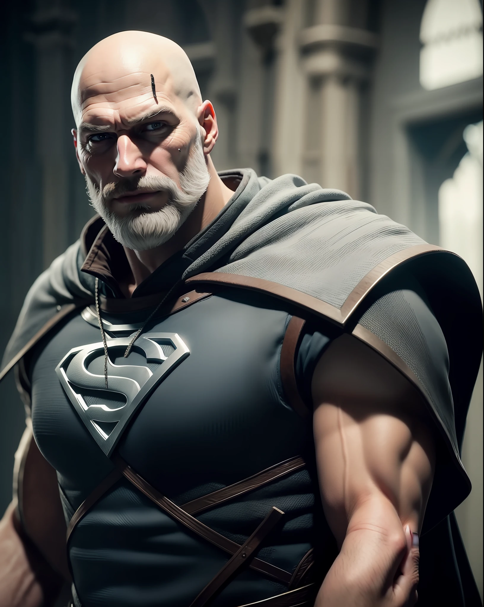 Bald man, white beard like Superman Witcher
realistic, better quality, photo-realistic
8k, best quality, masterpiece, realistic, photo-realistic
