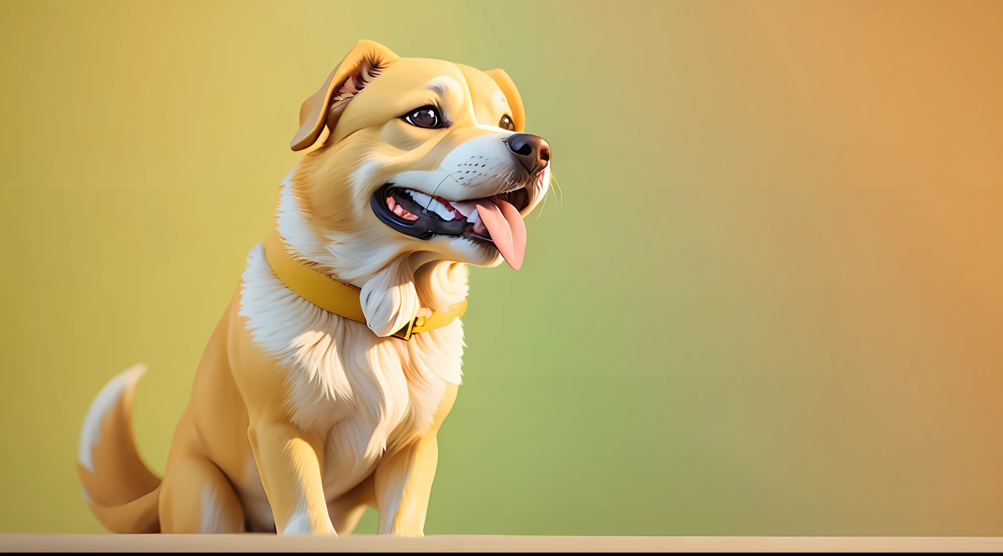 happy yellow dog