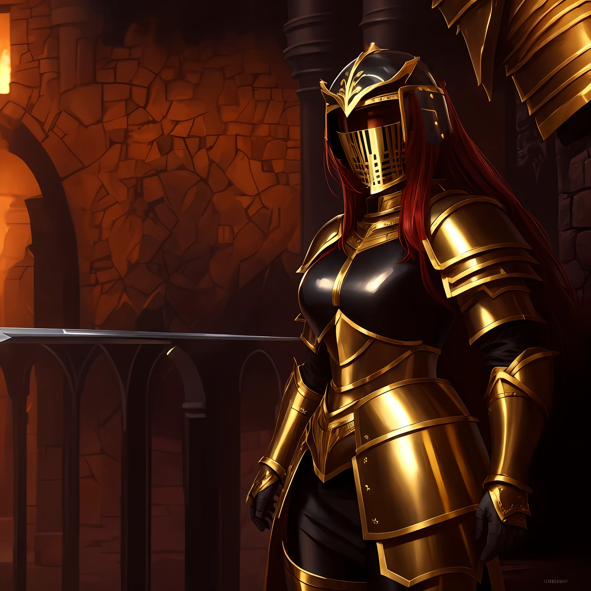 Heavy plate armor helmet obsidian gold, heavy paladin armor helmet obsidian gold, heavy knight helmet obsidian gold