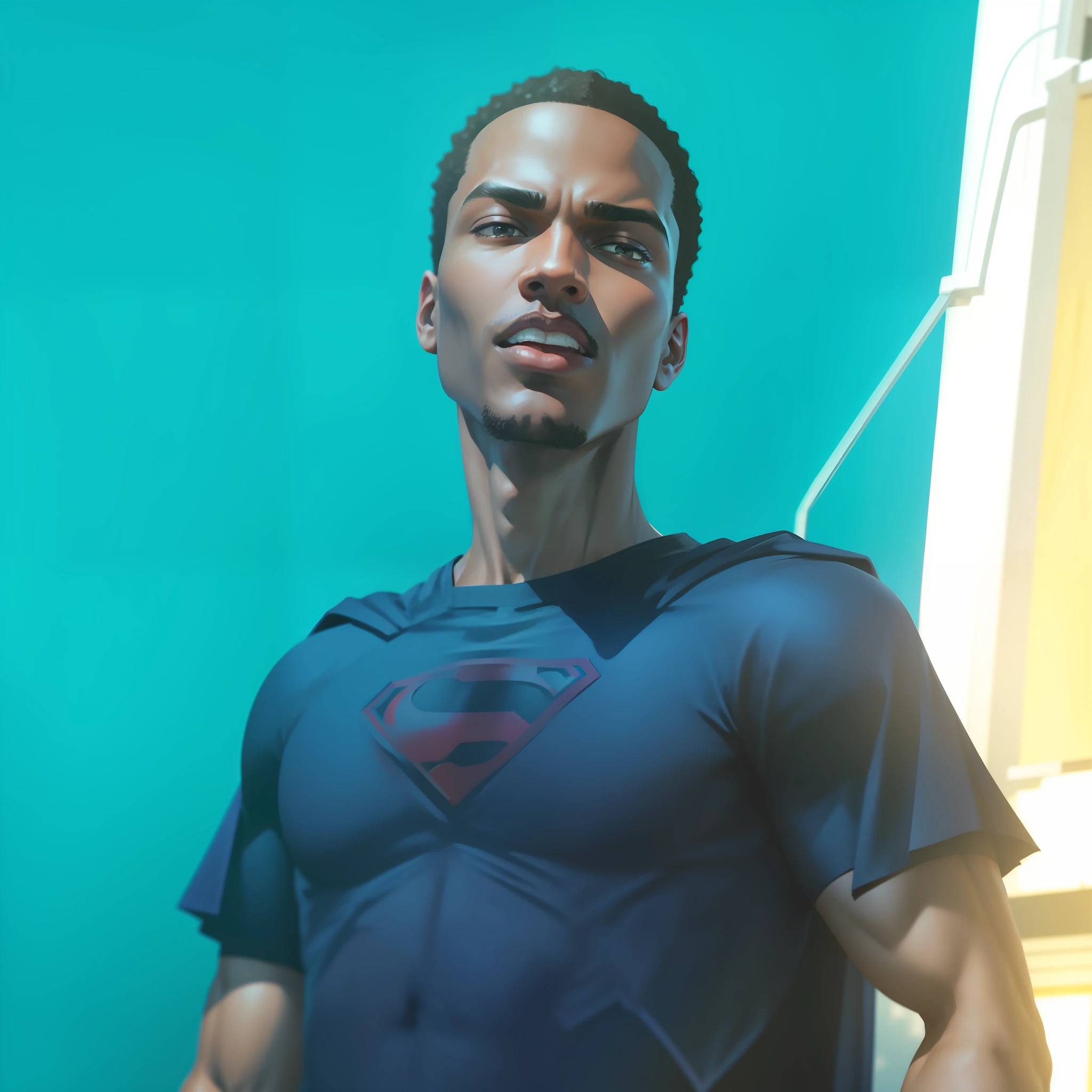 Black Superman with Red Cape