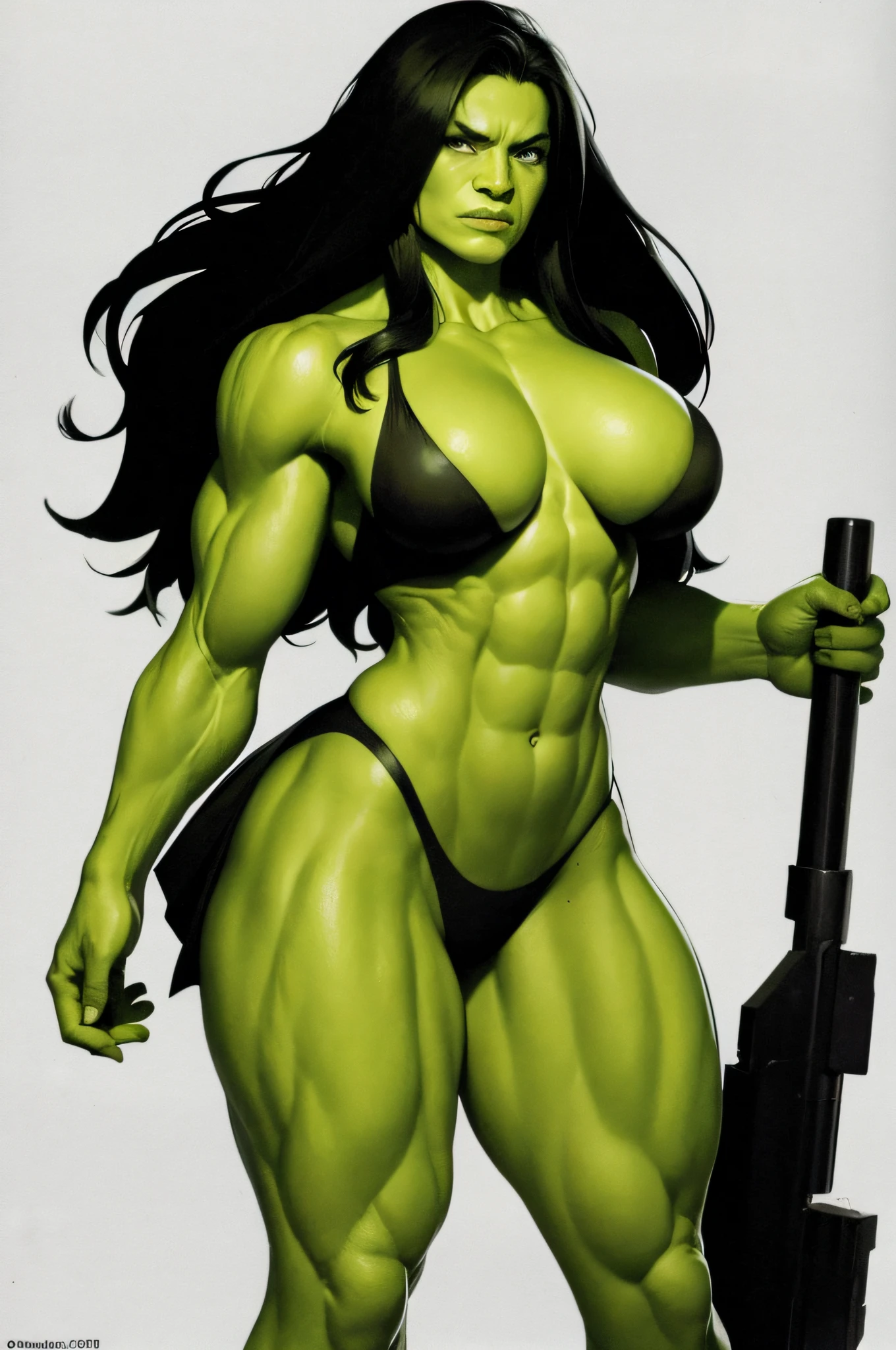 The Hulk as a woman, concept art, line art, 8k