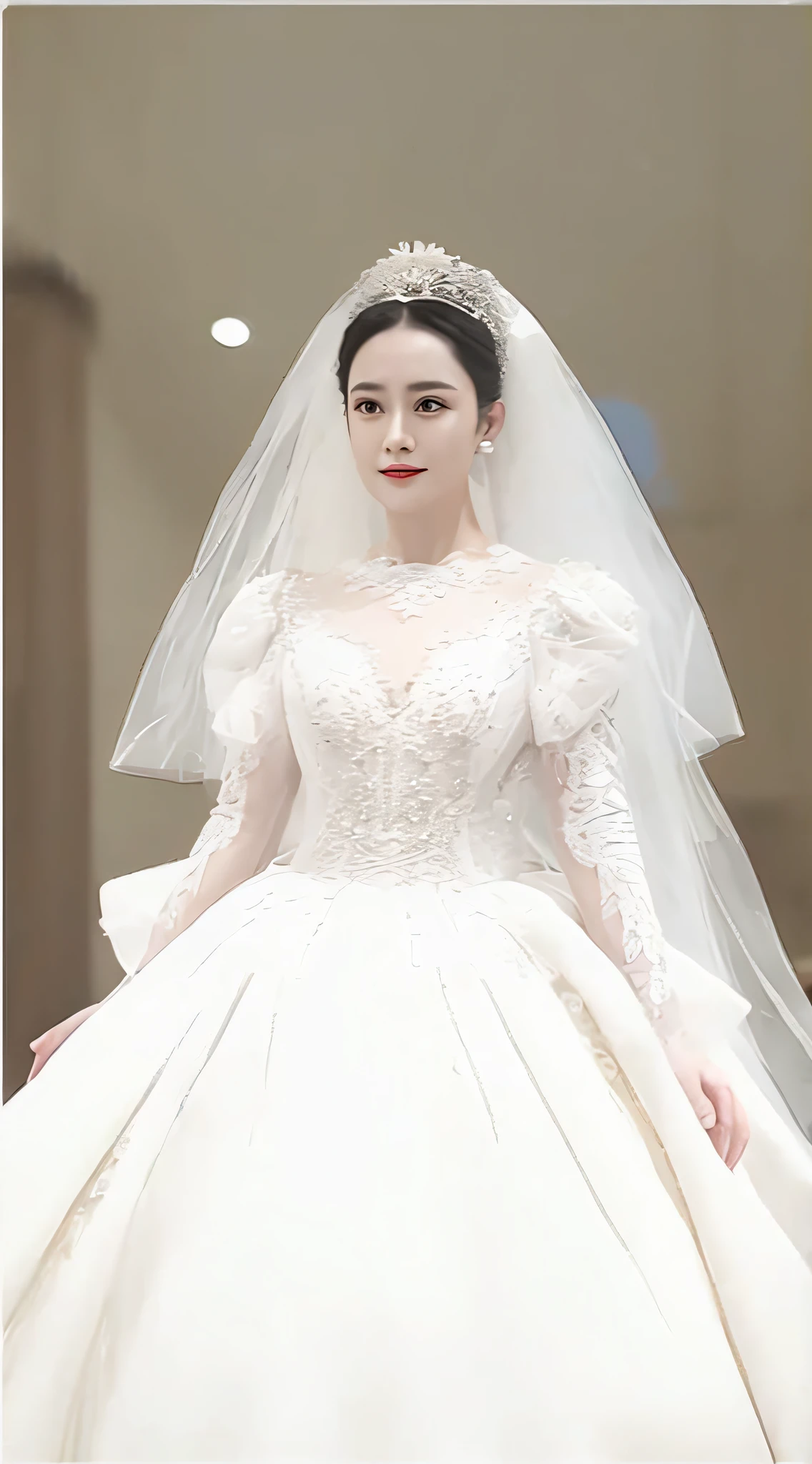 bride in a wedding dress with a veil and tiable, wedding dress, bride, wearing organza gown, veil, inspired by Liu Haisu, wearing a wedding dress, sha xi, cai xukun, high detailes, dilraba dilmurat, jia, gown, inspired by Zou Yigui, full dress, wenjun lin, ultra - high details