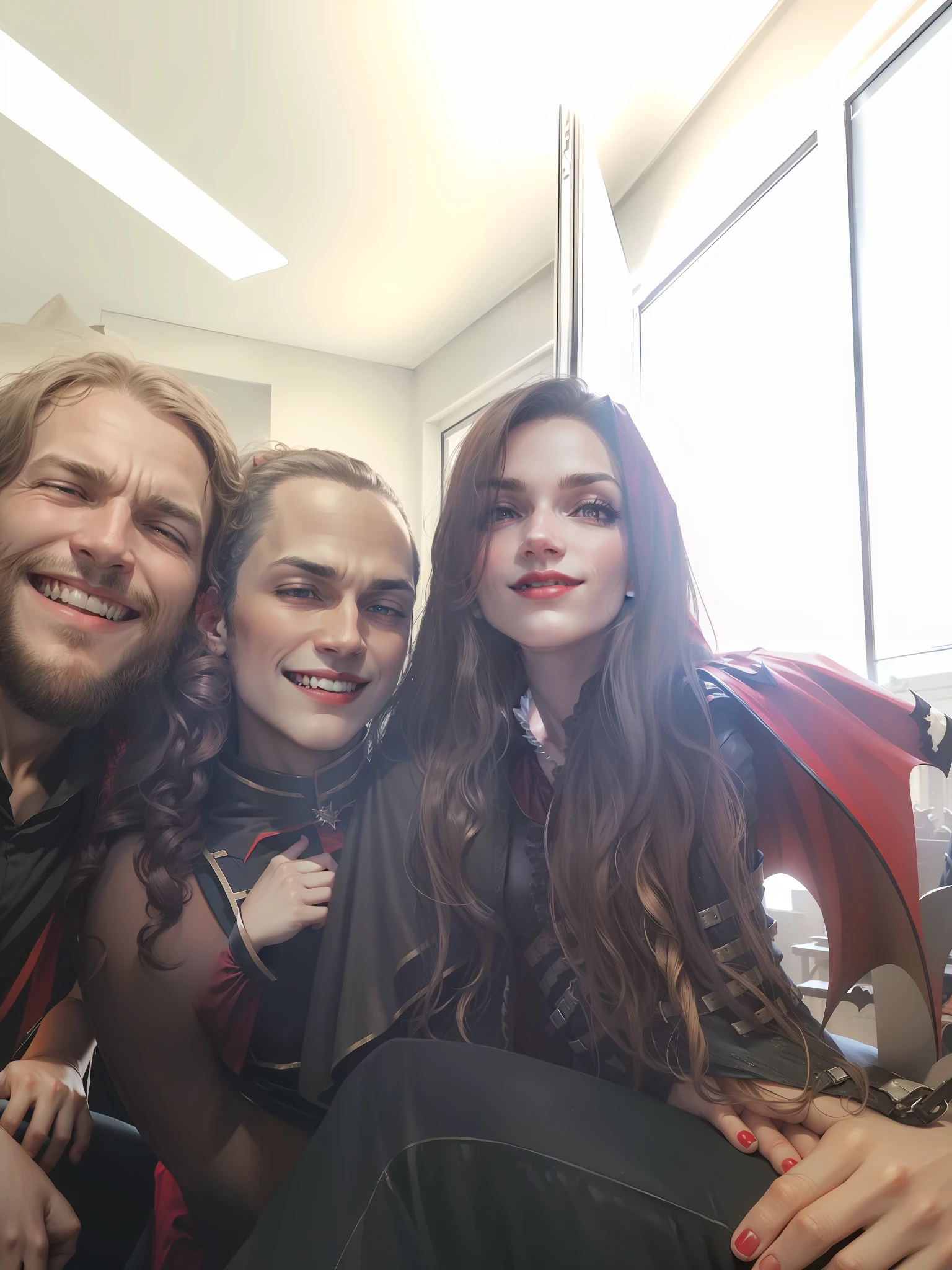 Vampire cape, 2 vampires and 1 vampire