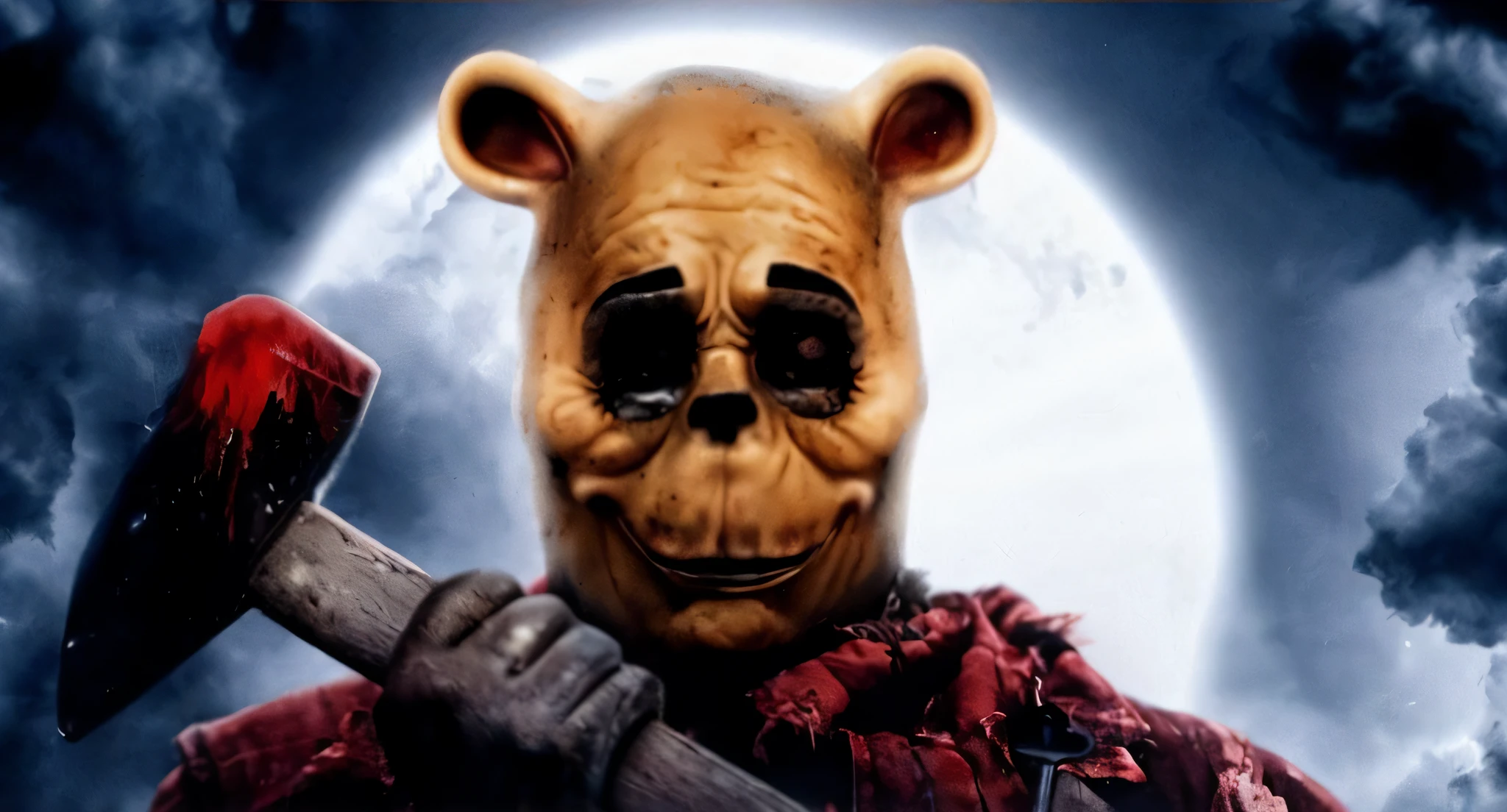 (recreate the character in the middle of the city), (horror scene),(1 character),(sledgehammer),(crowd screaming),(background noise),(dirty and messy)