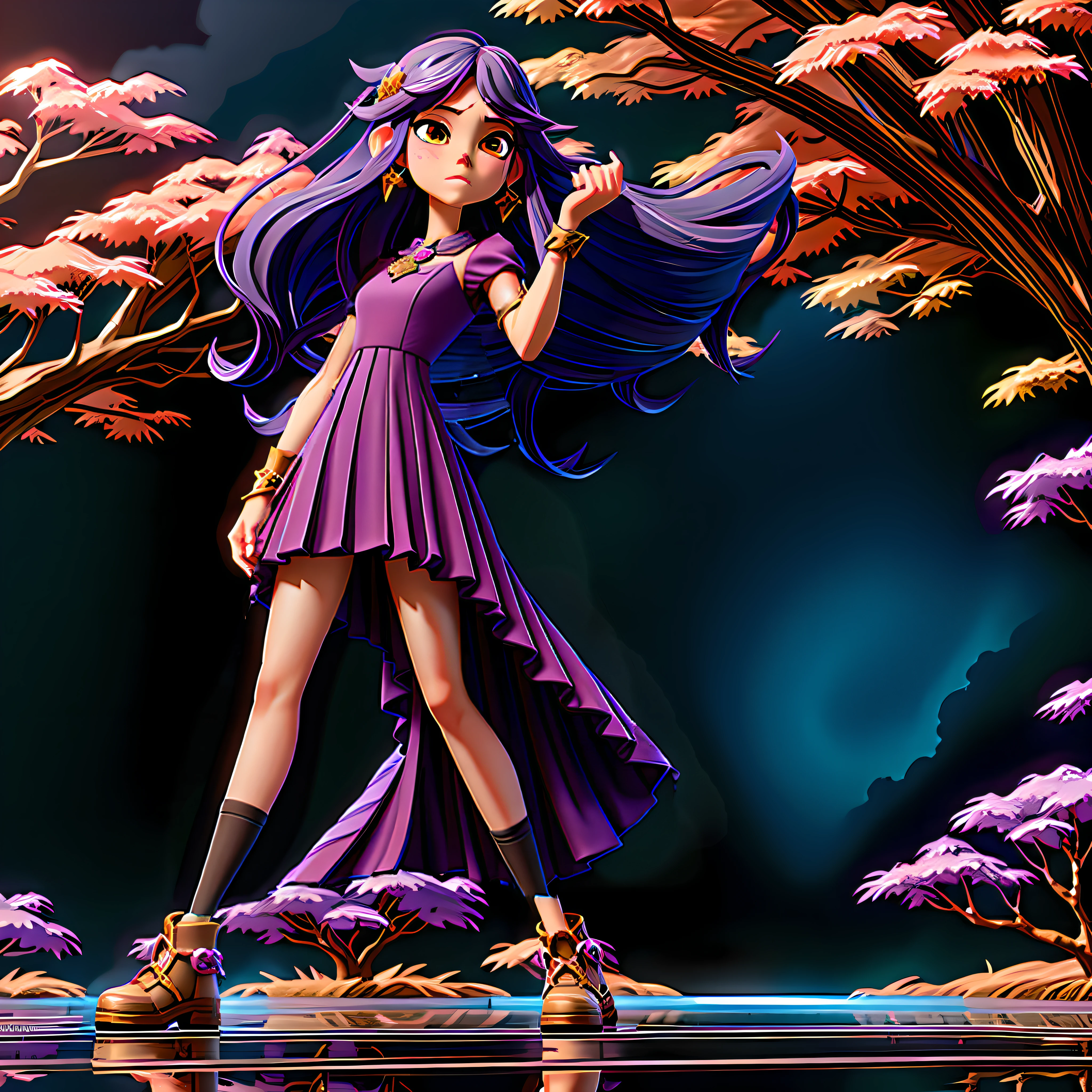 purple period dress