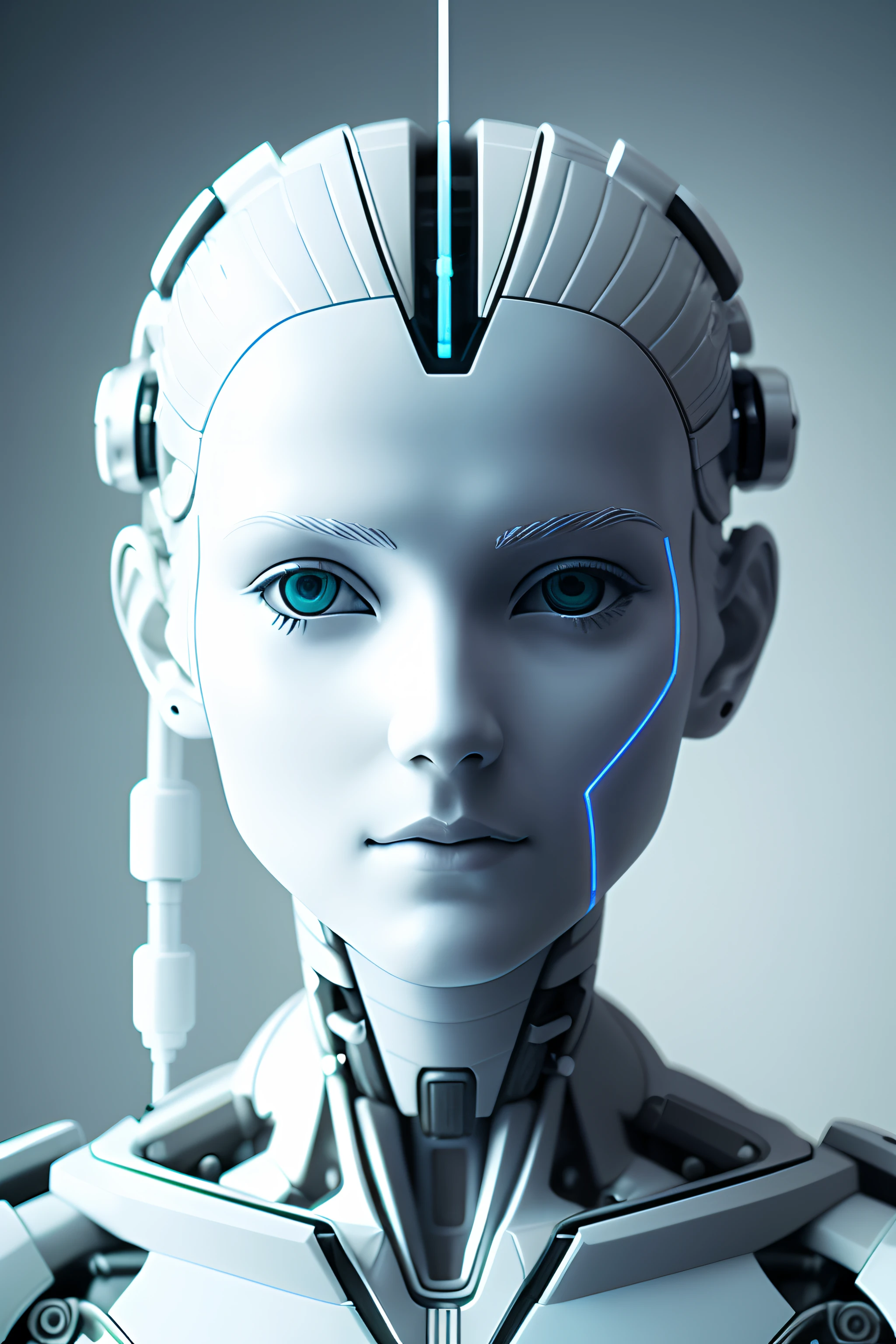 electronic system on head humanoid |cyborg woman| with a visible detailed brain| with a visible detailed heart| muscles cable wires| biopunk| cybernetic| cyberpunk| white marble bust| canon m50| 100mm| sharp focus| smooth| hyperrealism| highly detailed| intricate details| carved by michelangelo