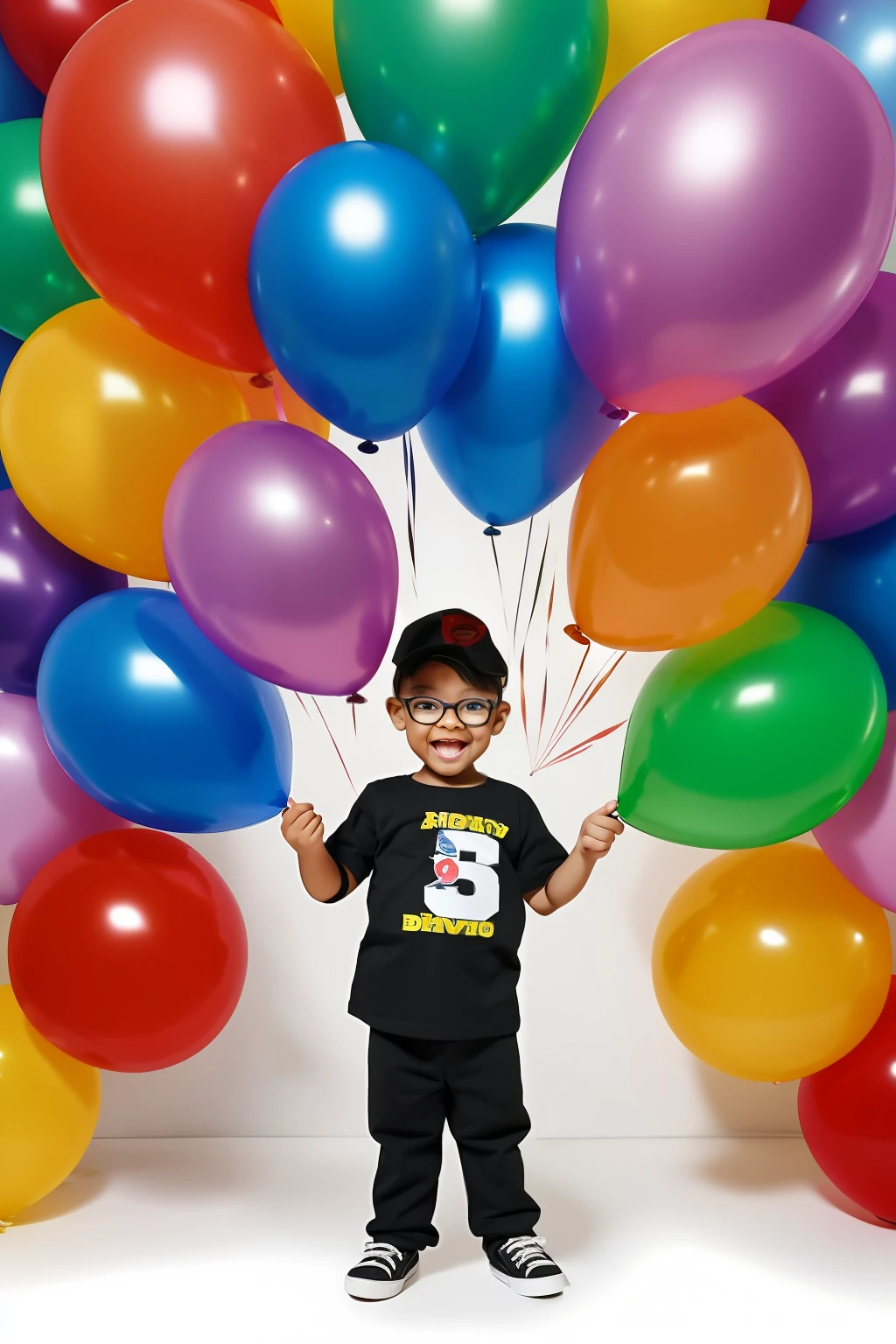 guttonerdvision5, Based on the prompt, I would create an animated scene featuring a 3-year-old boy wearing glasses. He would be depicted with a detailed and sharp face, wearing a birthday party hat and holding a floating birthday balloon. The scene would be filled with a vibrant and festive atmosphere, with an abundance of party balloons surrounding the boy.

The boy's joyful expression would be captured, highlighting his excitement and anticipation for his special day. The details of his glasses, hat, and balloon would be carefully rendered to reflect the style of artist Alex Ross, known for his intricate illustrations.

The background would be adorned with colorful and whimsical party decorations, with a variety of balloons in different shapes, sizes, and colors floating in the air. The dynamic motion of the balloons would add a sense of playfulness and movement to the scene.

The animation would bring the scene to life, with the boy's eyes sparkling, the balloon gently swaying, and the surrounding balloons subtly floating in the air. The overall animation style would reflect the charm and joy of a child's birthday celebration.

This prompt would result in an animated illustration by Alex Ross that captures the innocence, excitement, and fun of a 3-year-old boy's birthday, immersing the viewer in a vibrant and festive world of balloons and celebration.