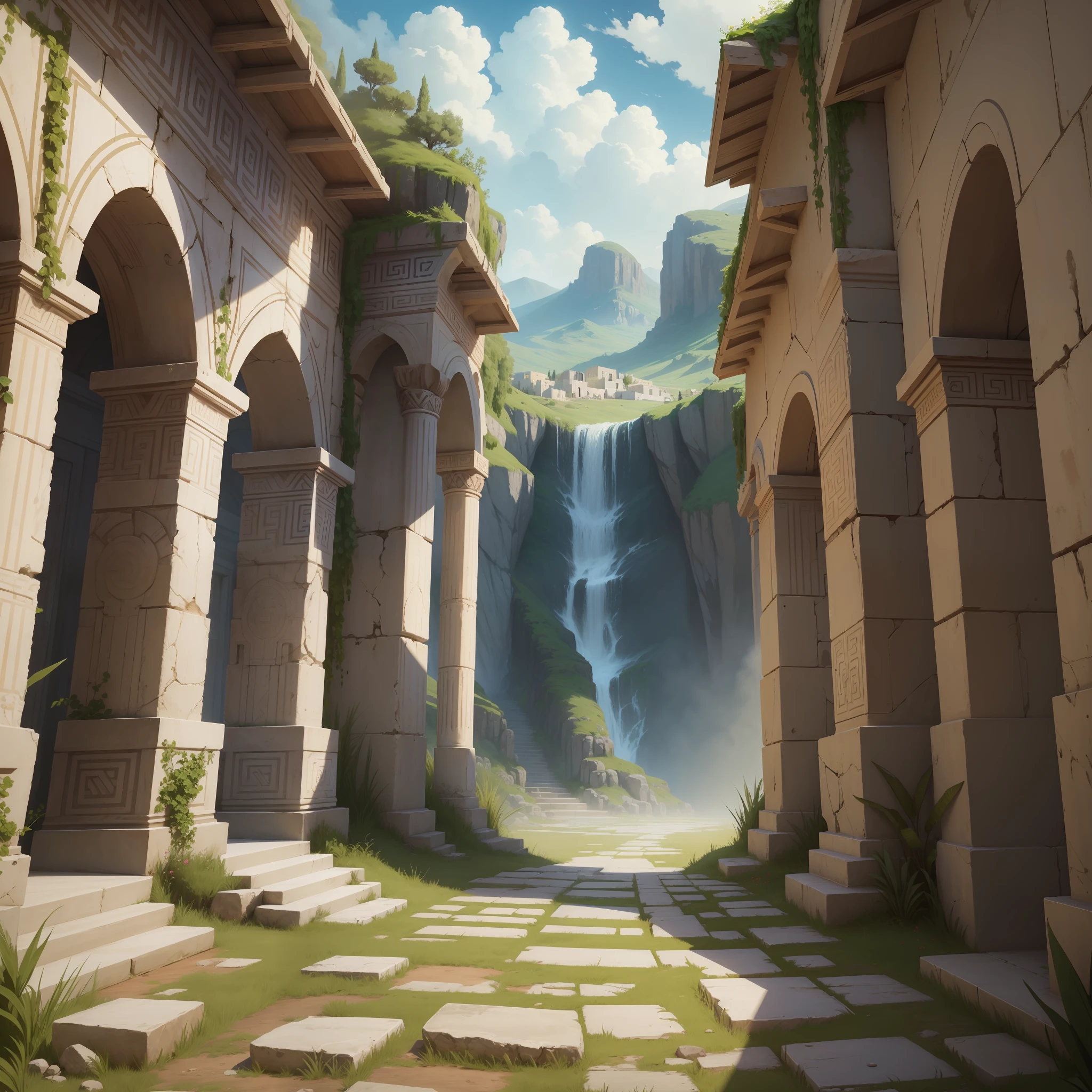 scenery, greek style, god of war style, --auto --s2