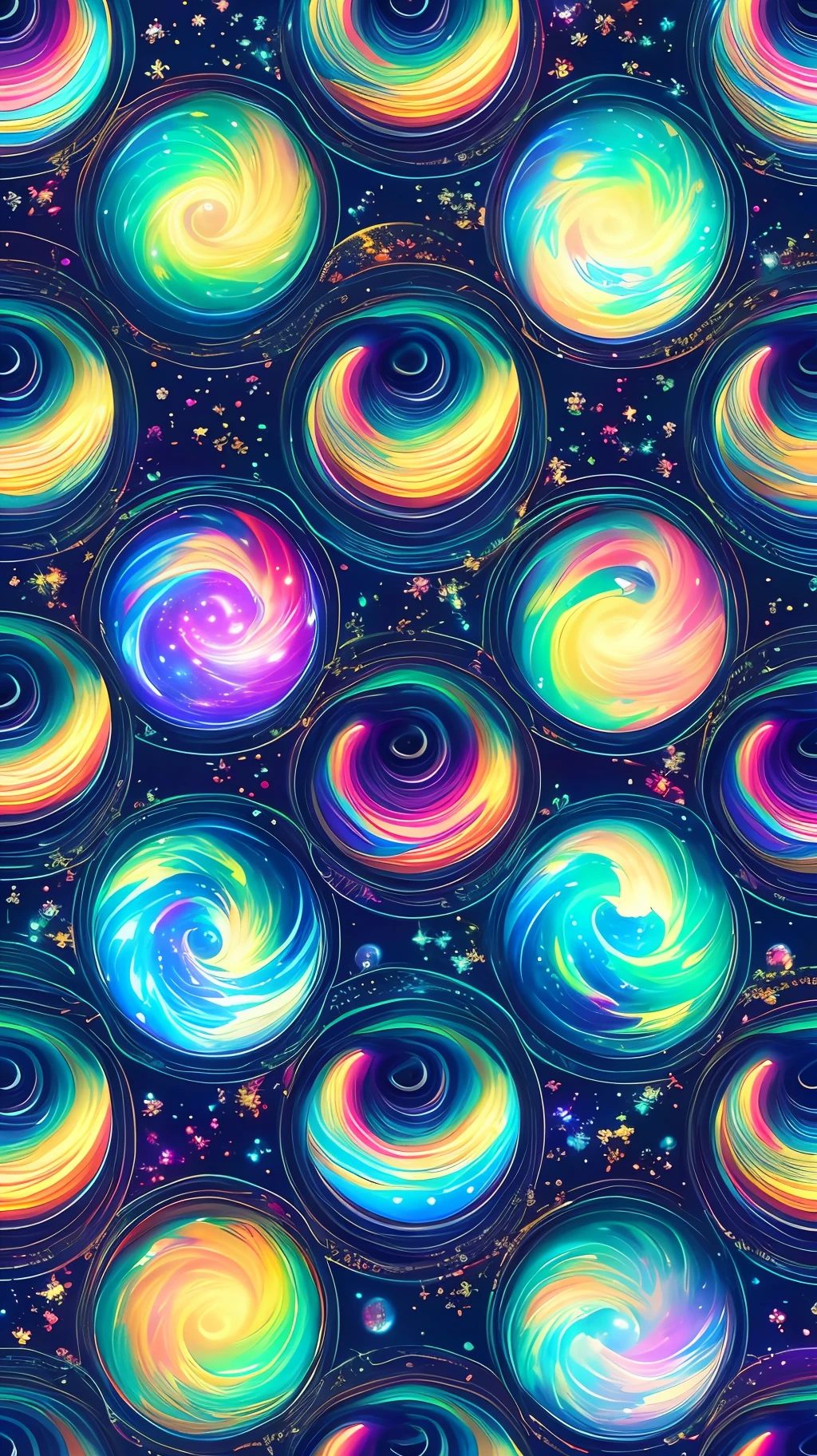 Seamless patterns of galaxies and planets, cosmic design, repeating patterns design, fabric art, flat illustration, rainbow-core, highly detailed clean, photorealistic masterpiece, professional photography, simple field background, isometric, saturn