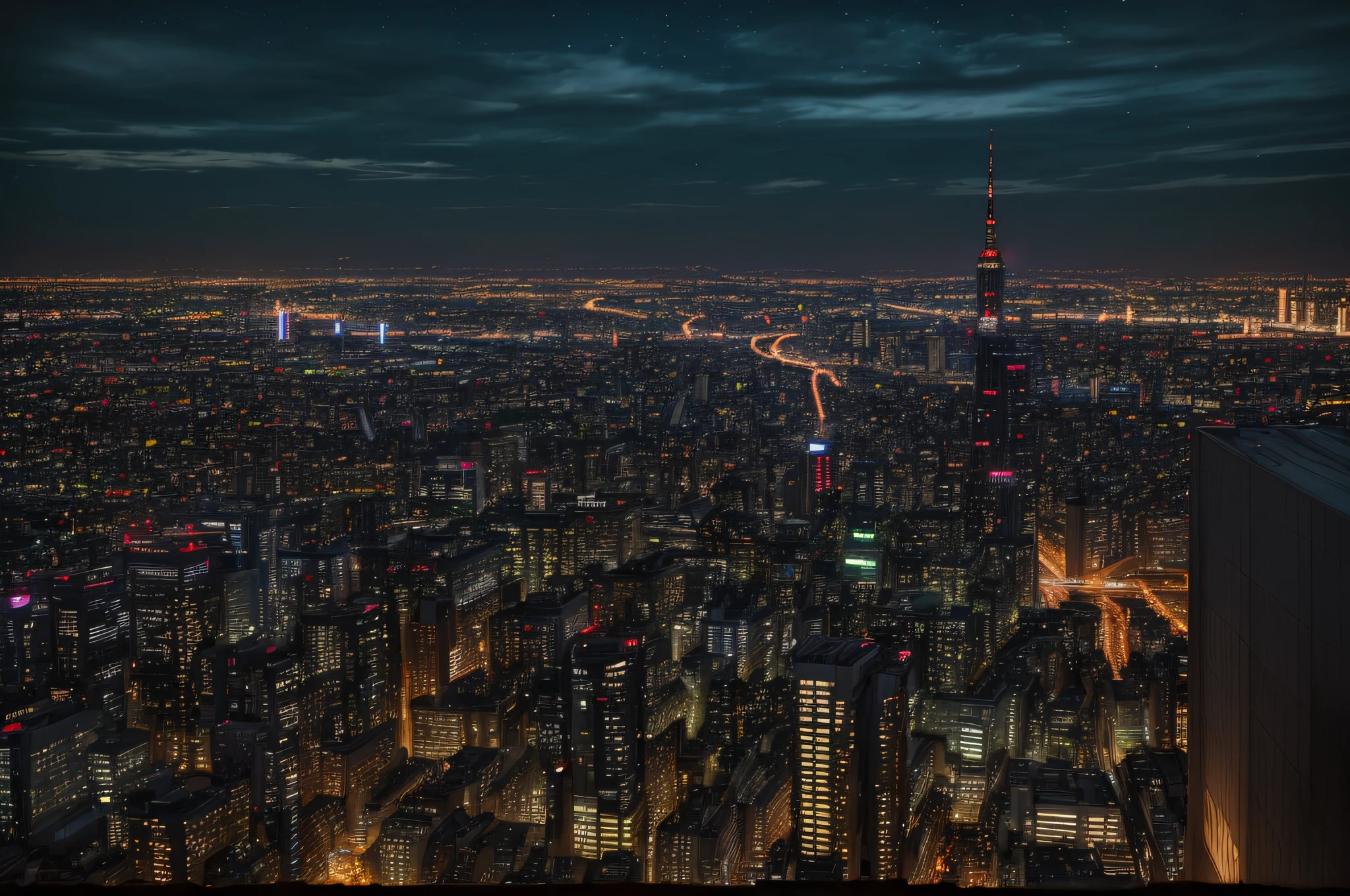 buildings in a city at night with lights on, in tokyo at night, night tokyo metropoly, night life buildings, tokyo at night, beautifully lit buildings, highrise buildings, japanese city at night, the neat and dense buildings, tokio, japanese downtown, high rise buildings, on rooftop tokyo night, tokyo street cityscape, tokyo city, tall buildings on the sides