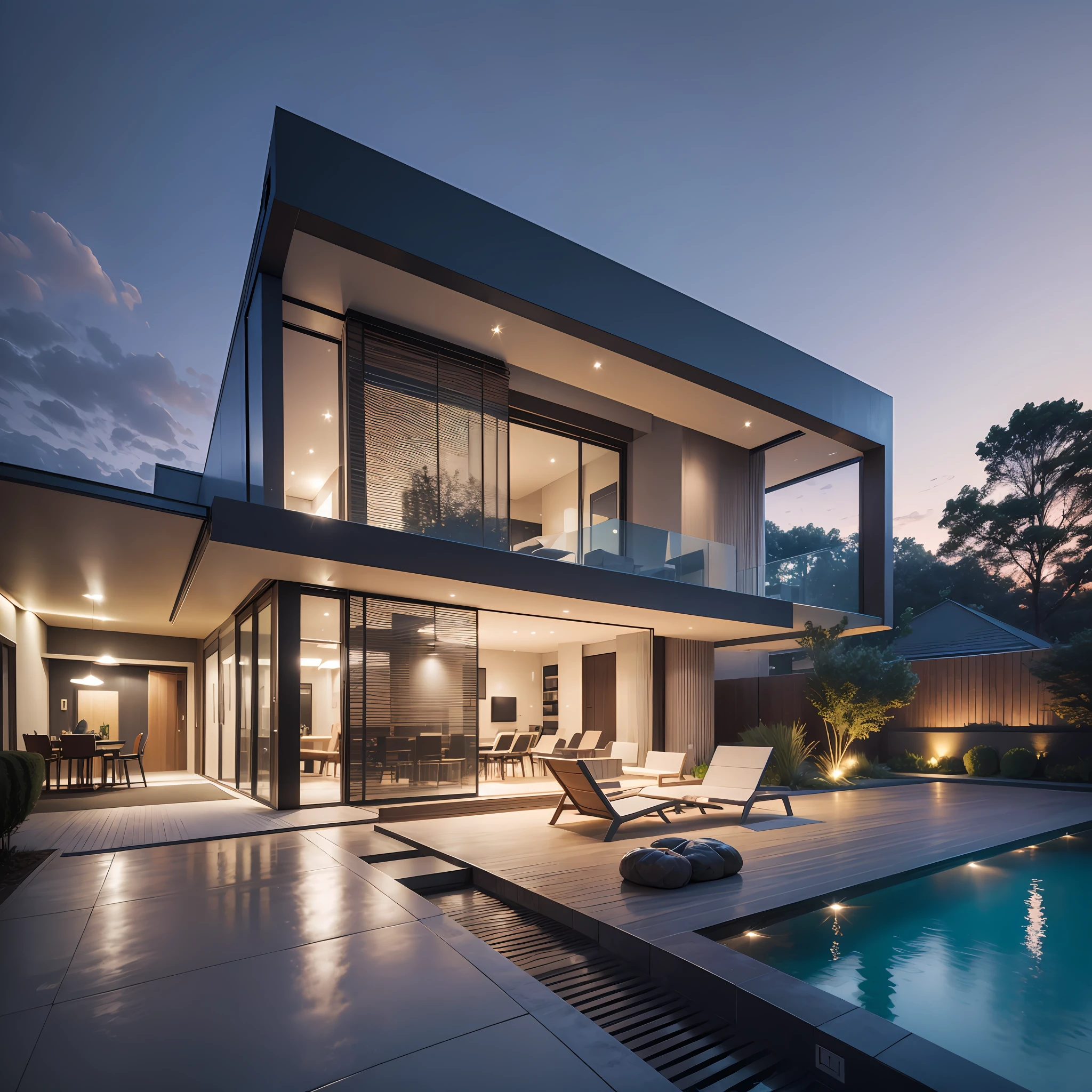 A futuristic house, ultra realistic, HD, special lighting --auto --s2