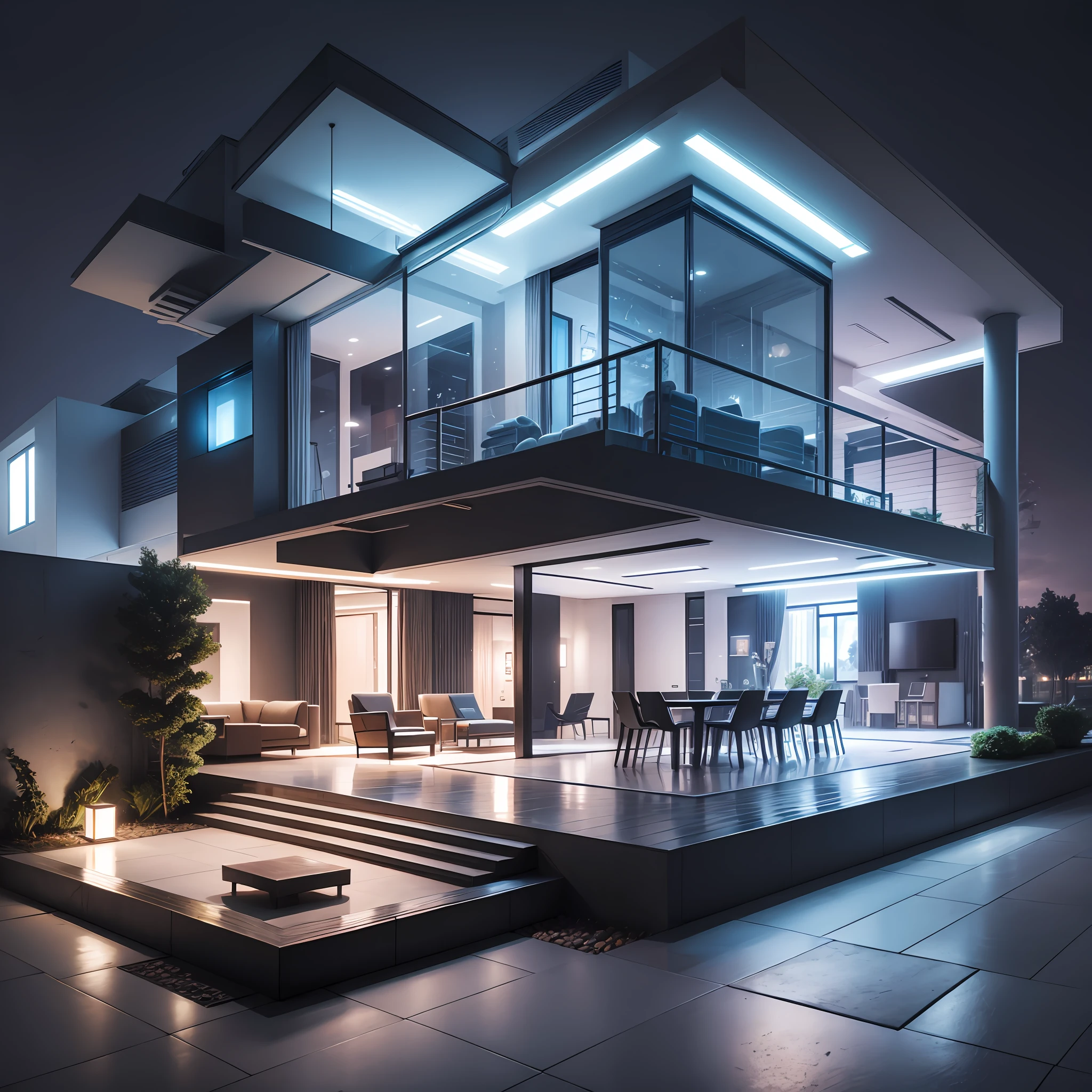 A futuristic house, ultra realistic, HD, special lighting --auto --s2