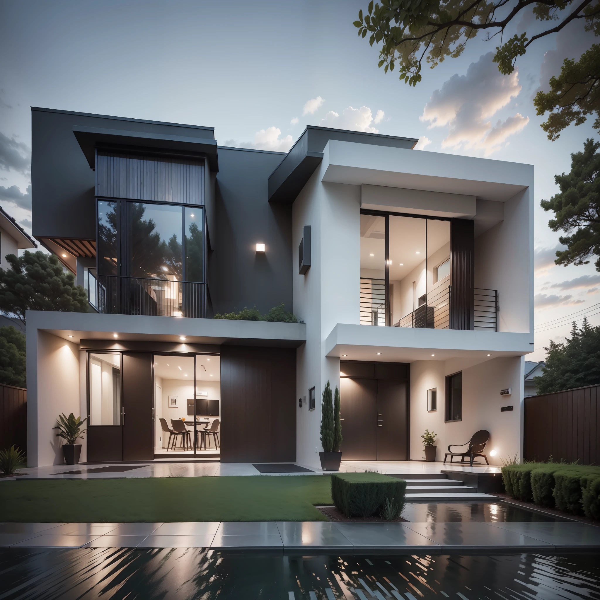 House with modern design, exterior, façade, ultra modern, HD