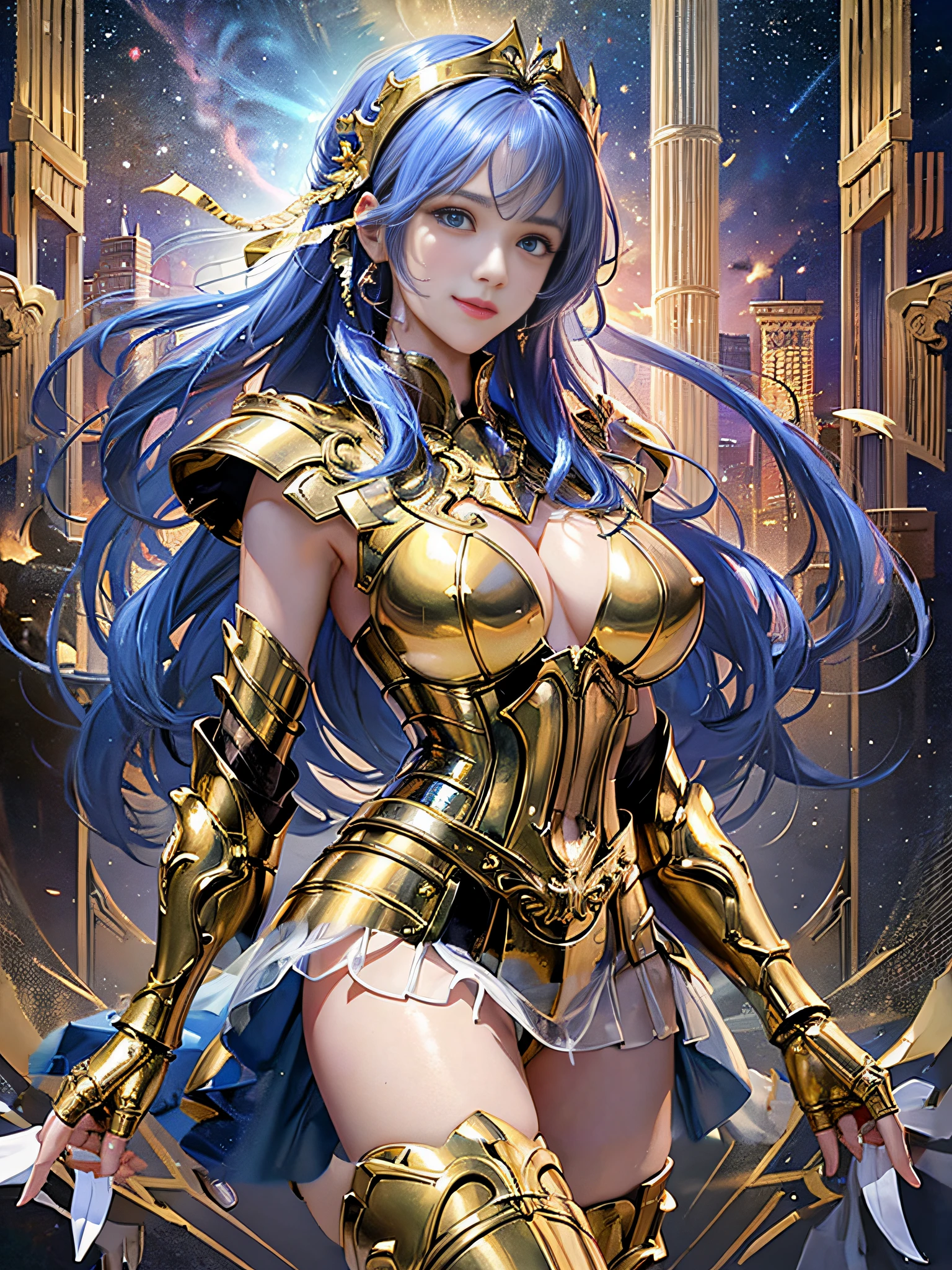 Gorgeous Gemini gold holy robe, hand armor