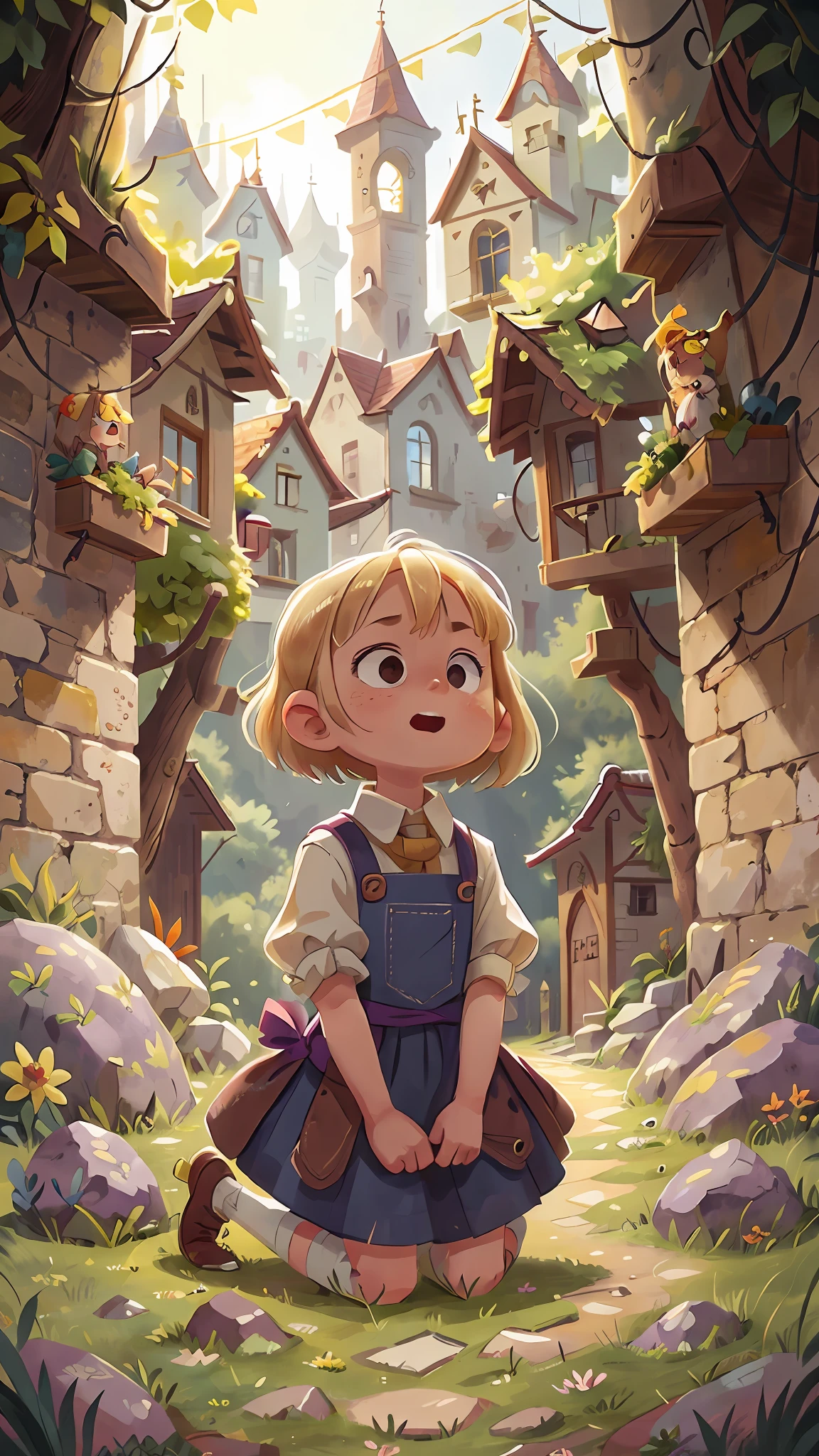 Watercolour. Blonde girl, serious, scared, afraid, kneeling on the ground, looking down, full body, the background is a dungeon of an ancient castle, all stone, dark, perfect quality, (mess-house: 0.8), (masterpiece: 1.2) (Realistic: 1.2) (Bokeh) (Best quality) (Detailed Skin: 1.3) (Intricate Details) (8K) (Detail Eyes) (Sharp Focus), (Happy)