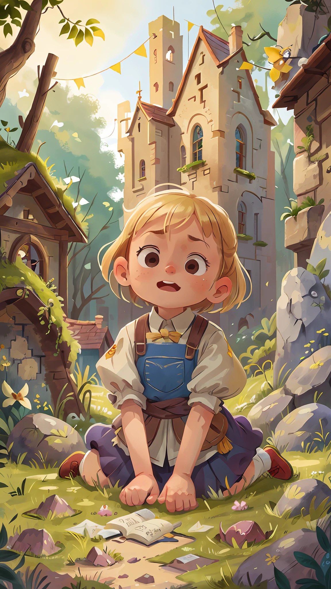 Watercolour. Blonde girl, serious, scared, afraid, kneeling on the ground, looking down, full body, the background is a dungeon of an ancient castle, all stone, dark, perfect quality, (mess-house: 0.8), (masterpiece: 1.2) (Realistic: 1.2) (Bokeh) (Best quality) (Detailed Skin: 1.3) (Intricate Details) (8K) (Detail Eyes) (Sharp Focus), (Happy)