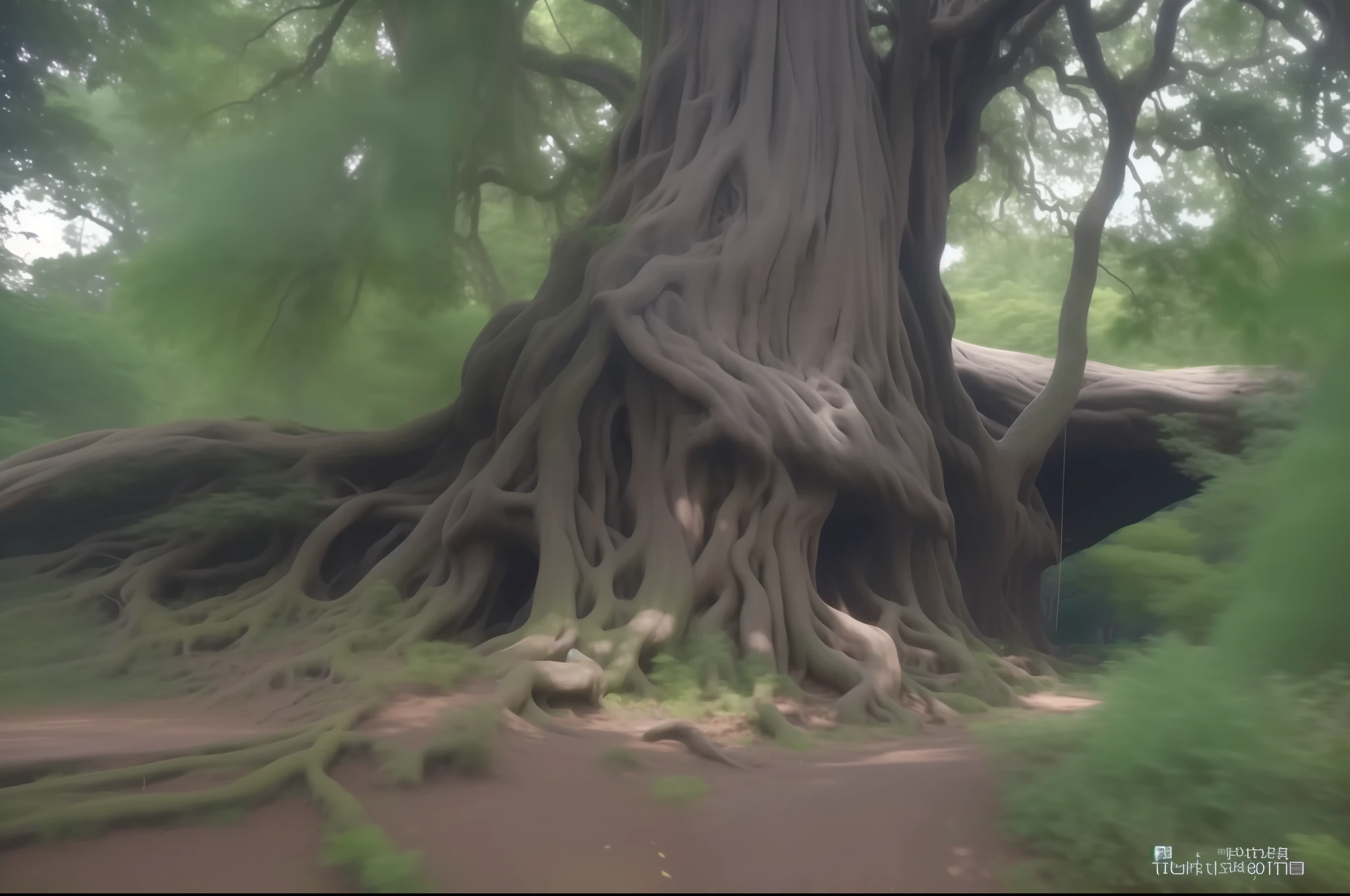 there is a tree that has a large trunk in the middle of it, trees growing on its body, massive wide trunk, very close to real nature, growing off a tree, massive tree, twisted trunk, with a few scars on the tree, ancient tree, in the shape of a ent, buttress tree roots, giant tree, unusually unique beauty