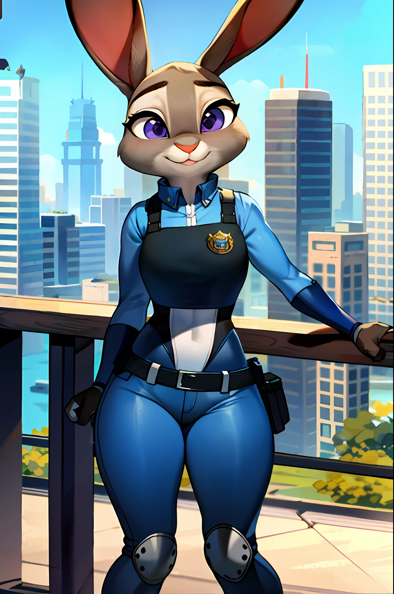 best quality, masterpiece, solo, 1girl,  JudyHopps, police uniform,