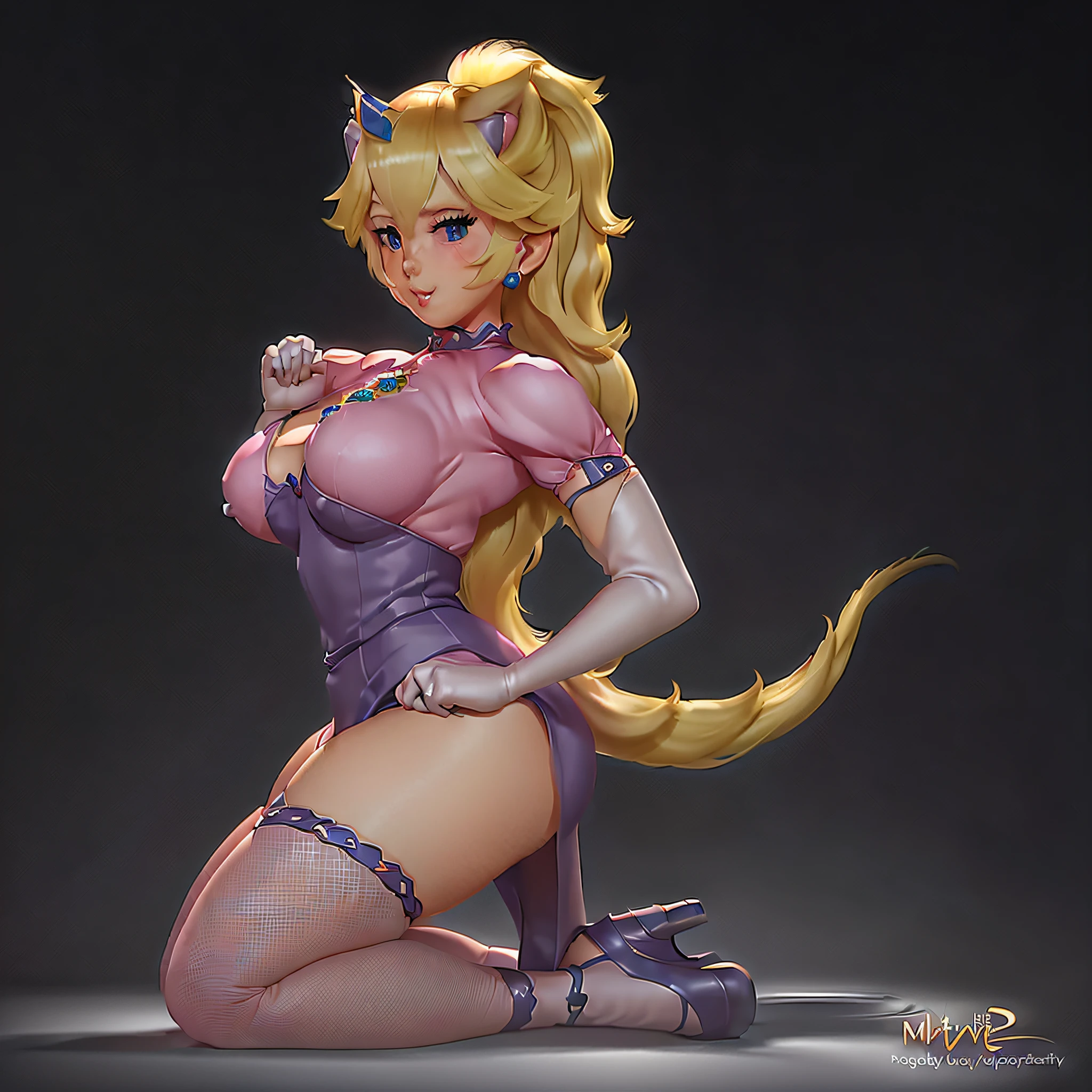 STICKER, (best quality, masterpiece, highres:1.3), (solid outline:1.2), absurdres, women full view, large breasts, star eye, blush, blue eyes, blonde hair, see thru, milf, full body portrait, cowboy shot, no background, looking up, perfect face, detailed face, bangs, perfect body, beautiful eyes, pretty face, bright skin, idol, shoes, cleavage, face view, ass view, side by side, sexy stockings, bra and panties, full body, shoes visible, hands on all fours, full body a close up of a cartoon character of a woman with a cat tail, commission for high res, attractive cat girl, oc commission, commission for, monster girl, princess peach, pinup art, danbooru and artstation, cushart kenz, deviantart artstation, deviantart artstation cgscosiety