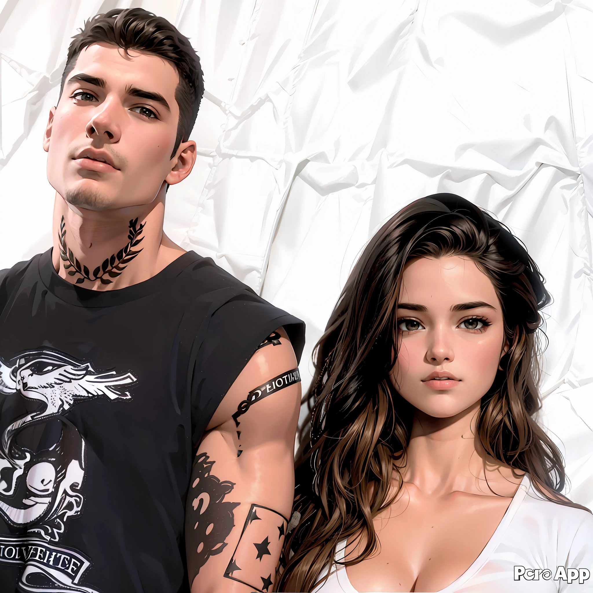 (HD, Ultra Detailed) Couple of lovers at university (whole body)
